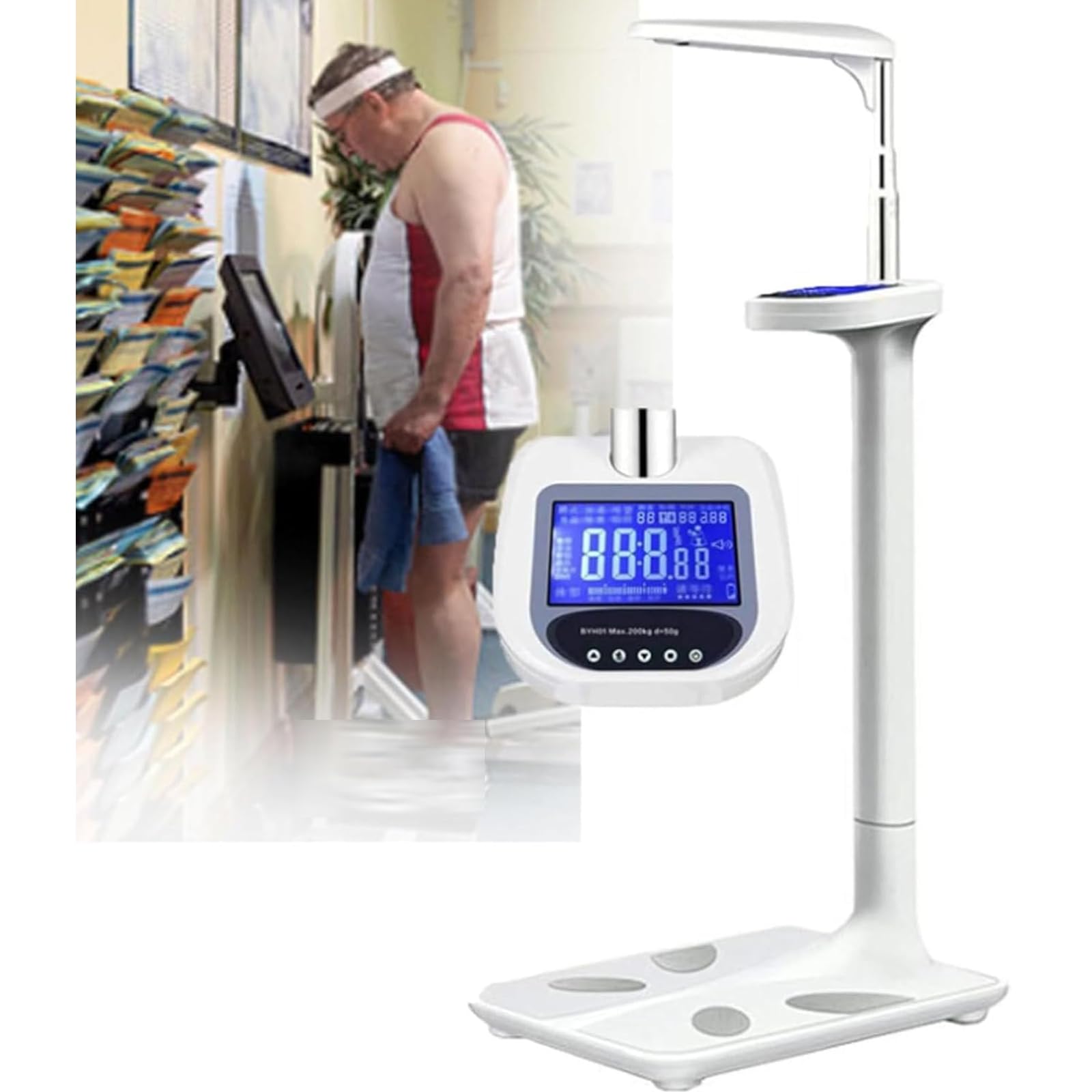 MYUYEE Multifunction Weight Scale,Professional Digital Physicians Scale,Digital Scale For Body Weight And Height Scale,Bmi Body Fat Measurement Device,For Hospit