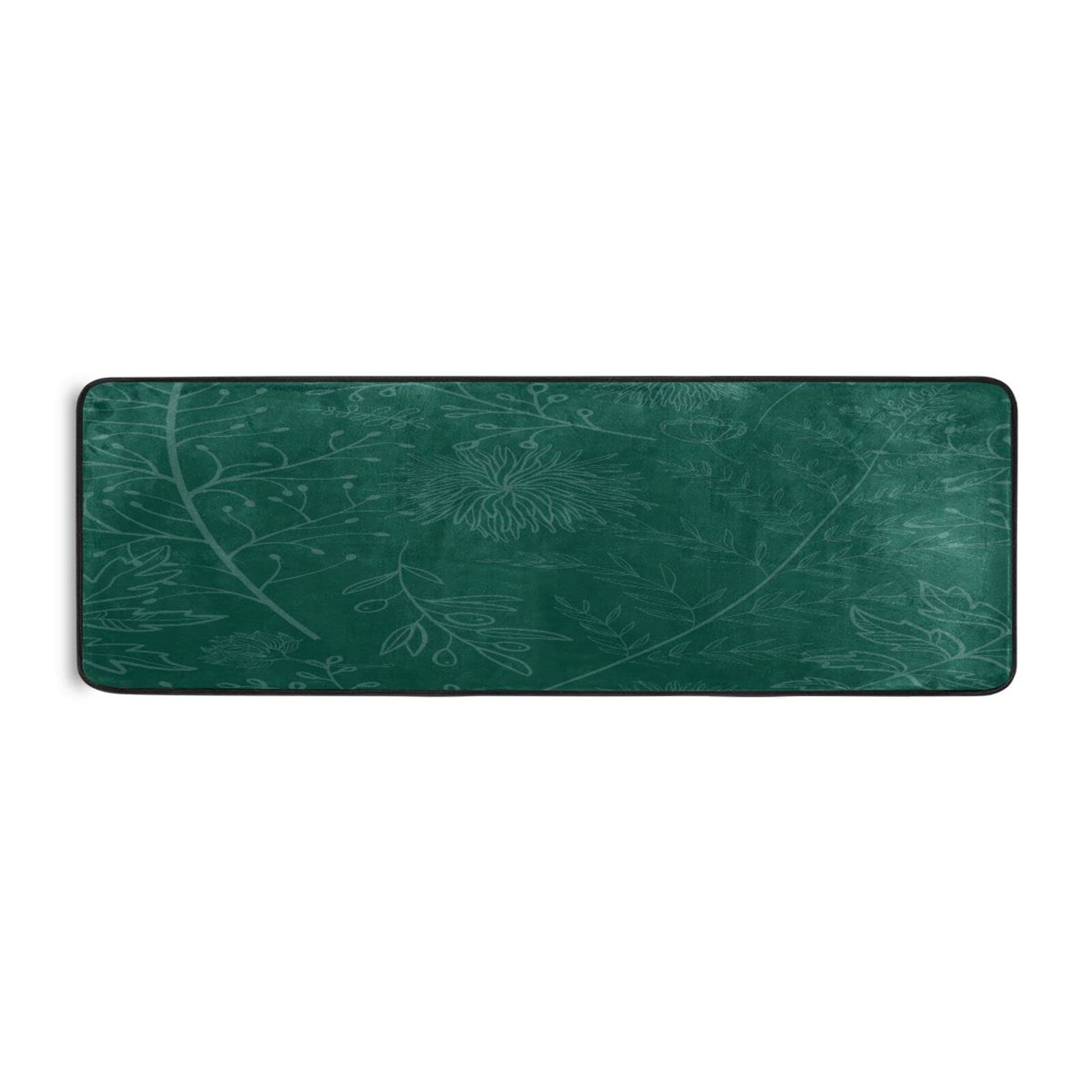 Hunter Green Runner Rug, Soft Non Slip Long Area Rugs Floor Mat for Hallway Bedroom Living Room Kitchen 72 X 24 Inch