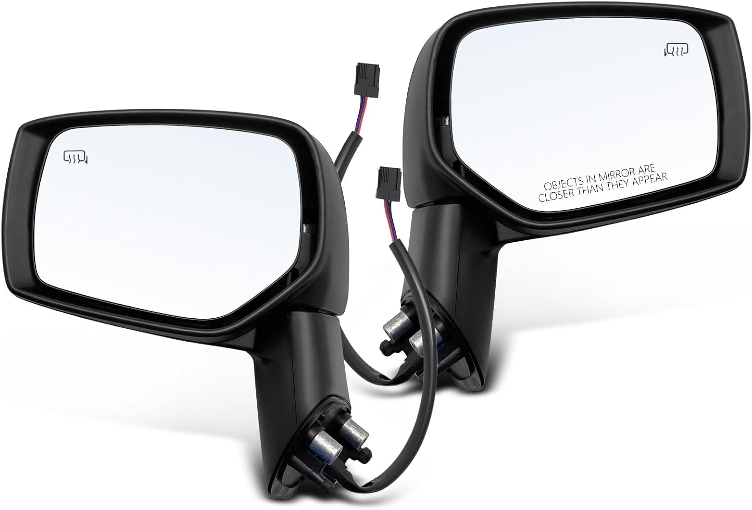 A-Premium Pair (2) Driver and Passenger Side Power Door Mirror - Compatible with Subaru Impreza 2015-2016, Crosstrek, XV Crosstrek, WRX - Heated Manual Folding Black Smooth Outside Rear View Mirror
