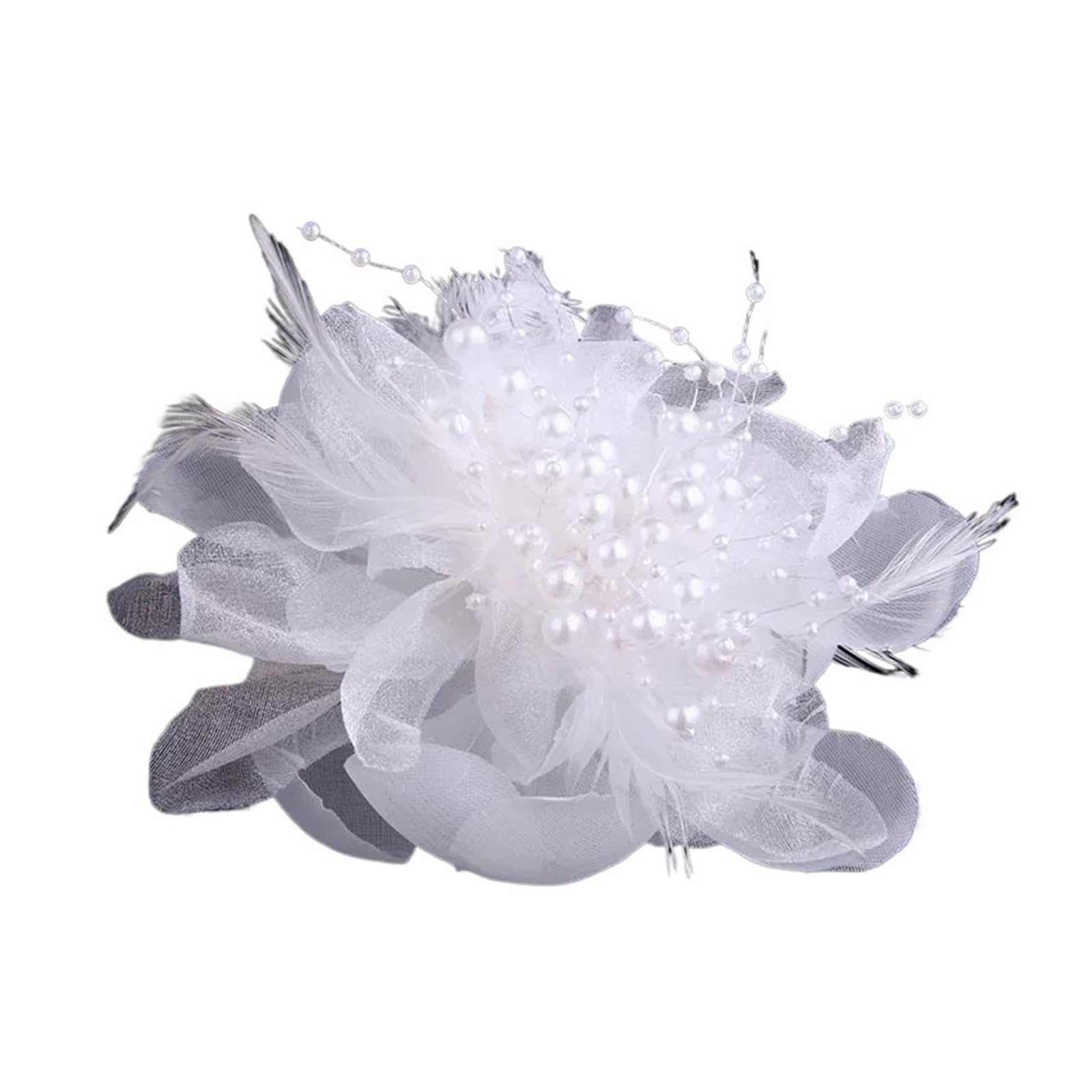 PULaif Buttons for Clothes, Women's Large Feather Fabric Flower Brooch Corsage Lapel Pin Multicolor 15cm