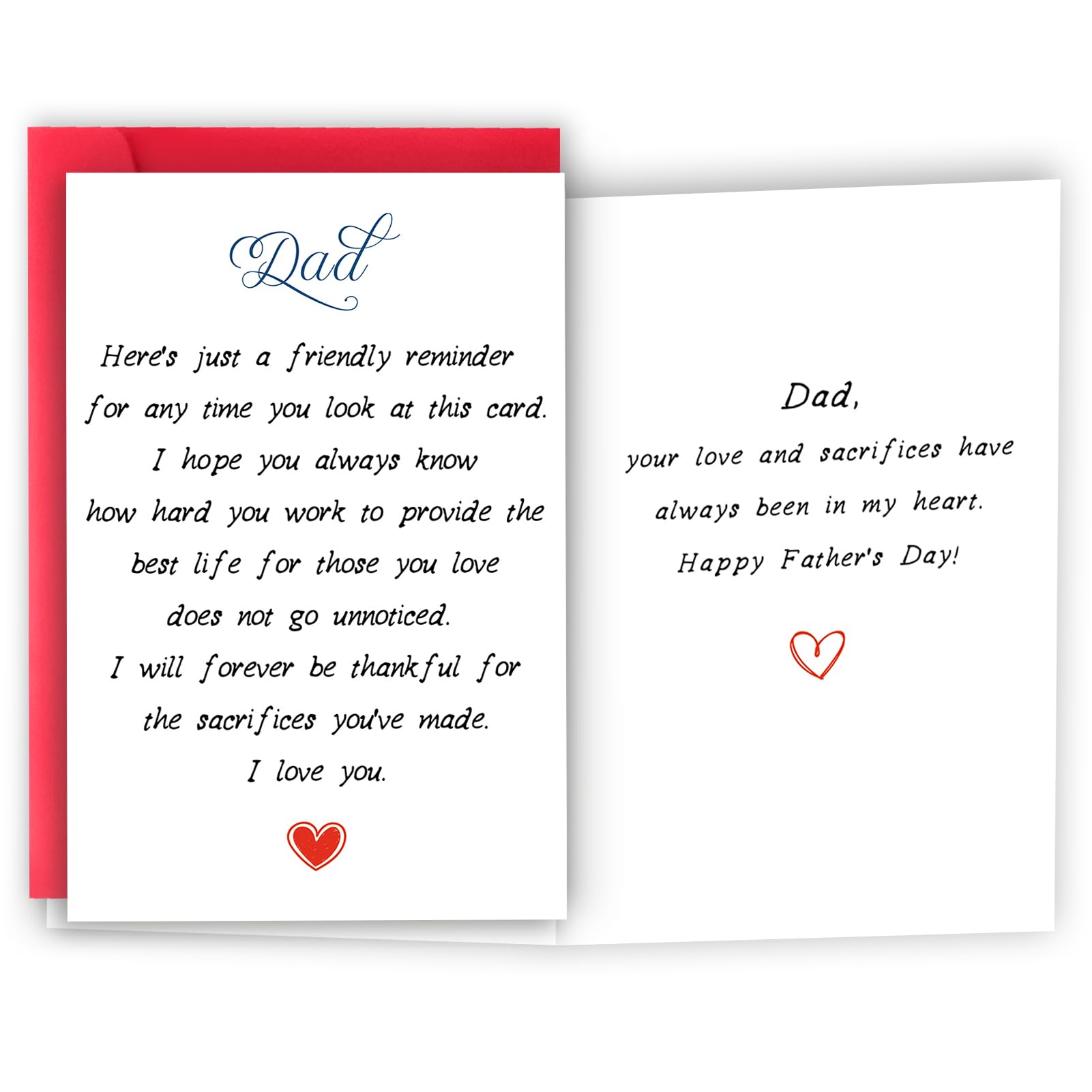 HEJOYN Fathers Day Gift for Dad, Fathers Day Card Gifts from Daughter Son Kids, Happy Father's Day Card, I Love You Cards for Daddy, Remind Dad How
