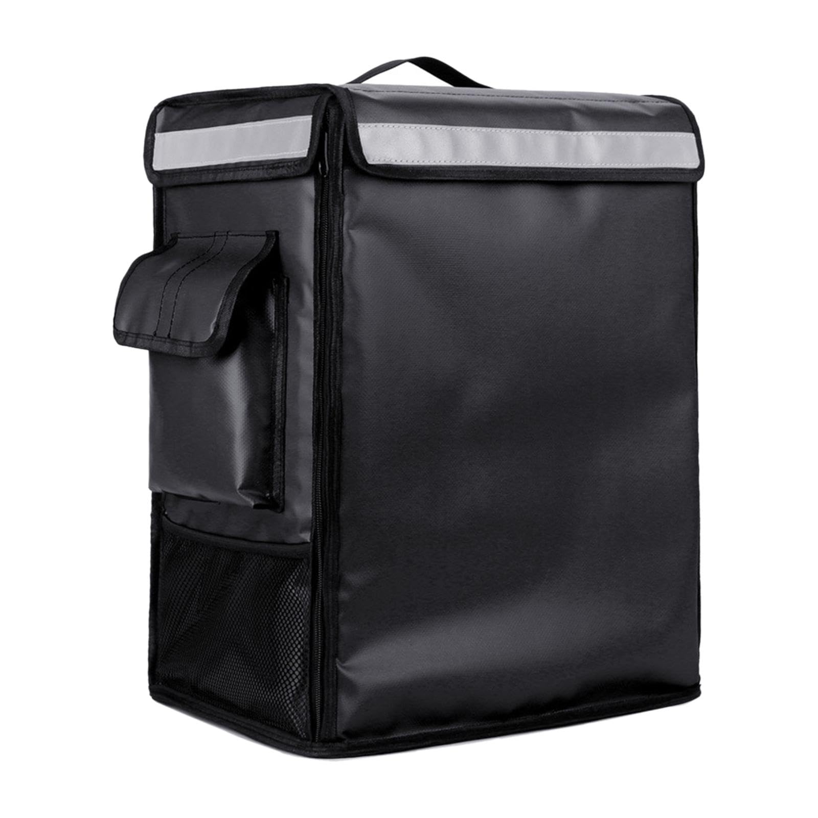 Mochila Térmica para Reparto de Comida, Apta para Comidas Frías Y Calientes, con Bolsillos de Malla, Negro, Individual