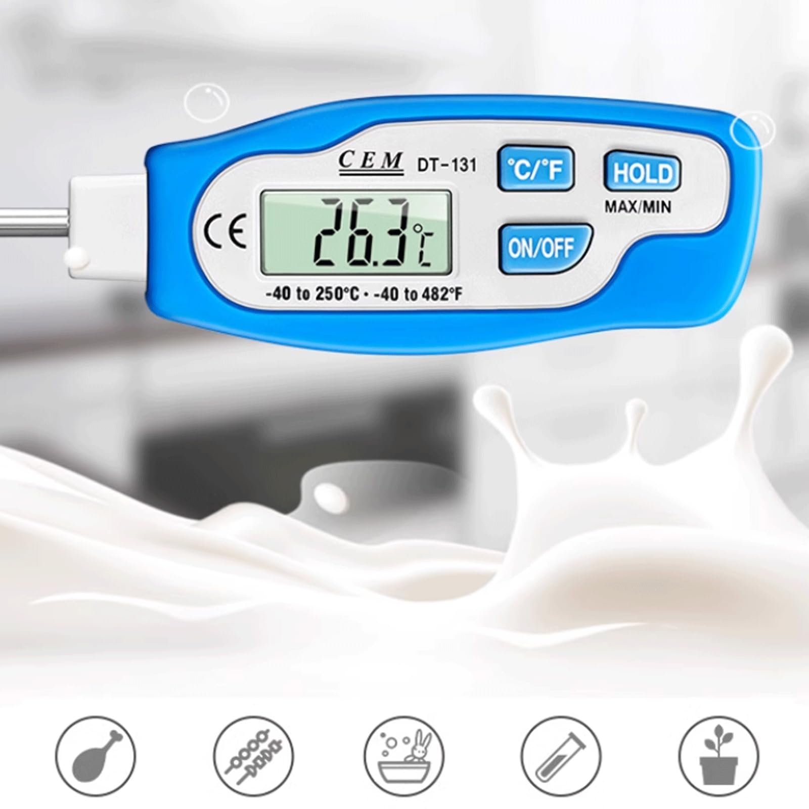 Direct afleesbare vleesthermometer Ultrasnelle thermometer Eenvoudig te gebruiken BBQ-thermometer voor het koken van voedsel-snoepvloeistoffen