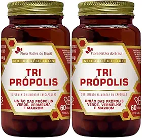 KIT 2X Tri Própolis (Própolis Vermelha, Verde e Marrom) 60 Cápsulas - Flora Nativa