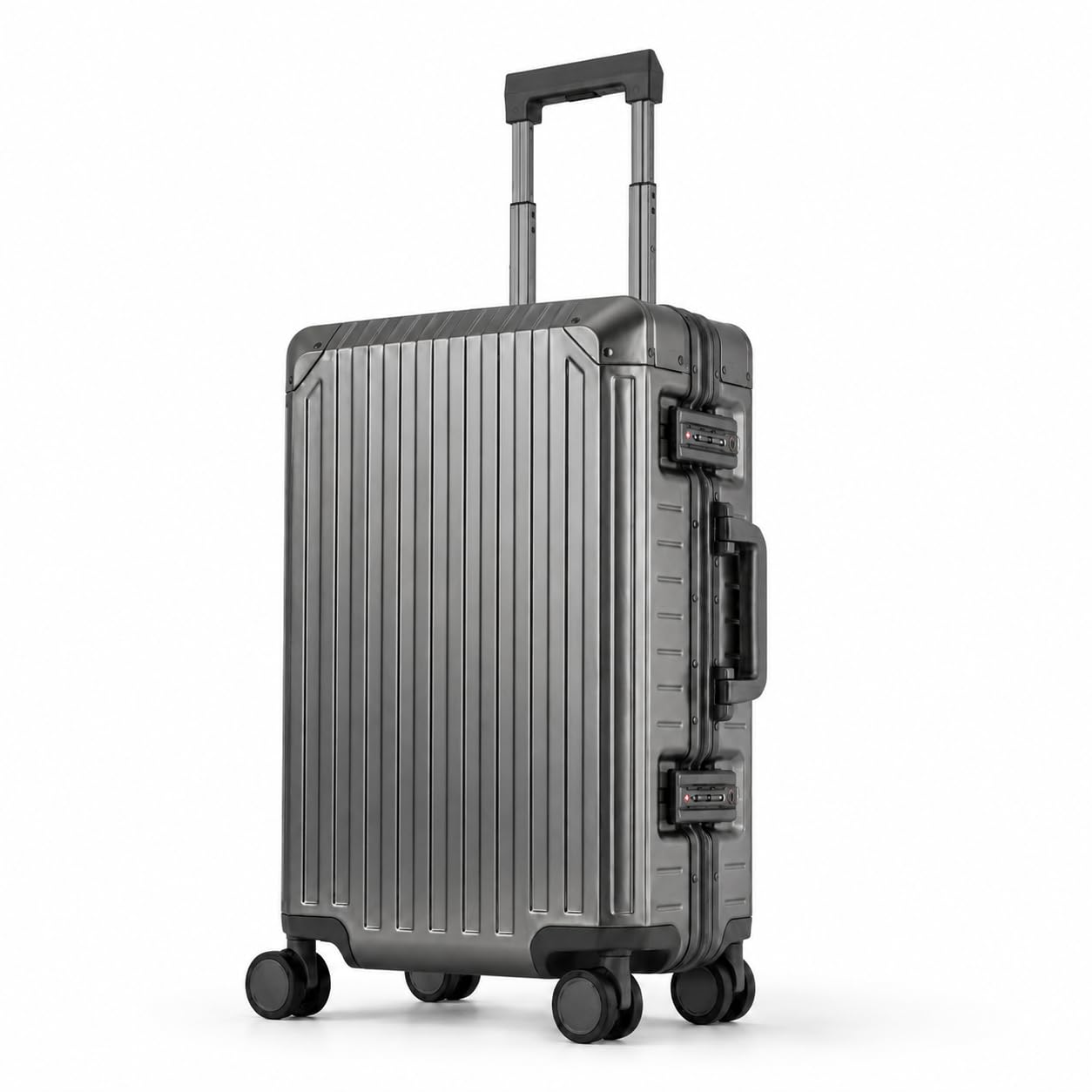 Travelhouse Reisekoffer 100% Aluminium – Bordkoffer Hartschalen-Koffer Handgepäck 55cm mit TSA-Schlössern