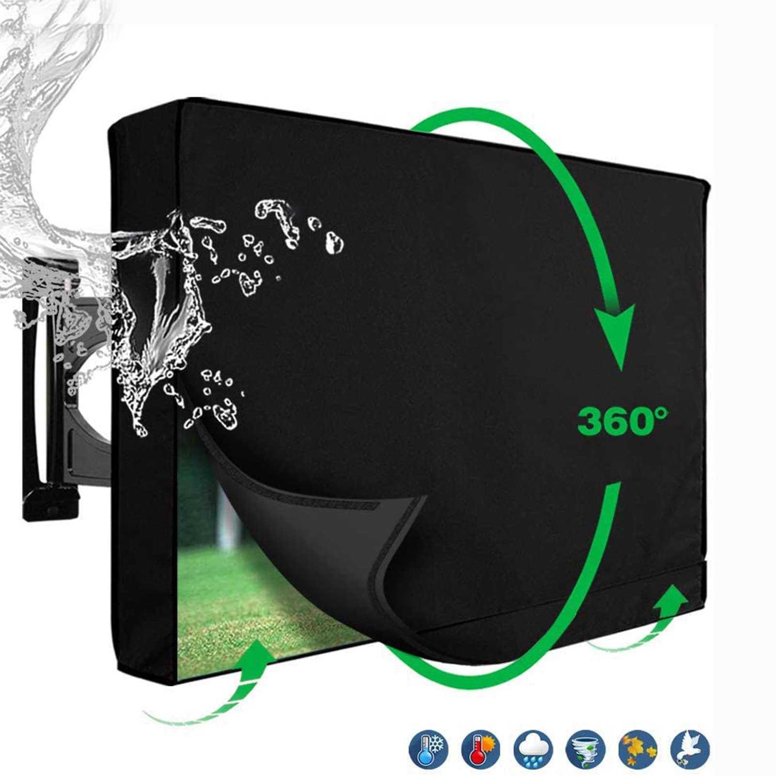 Copertura Esterna della TV con Parte Anteriore Trasparente, Protezione Universale Impermeabile della Copertura della Televisione per i televisori al Plasma del LED LCD,Nero,22 to 24 inch