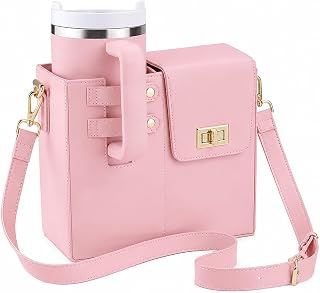 Asaint Stanley Cup Purse Crossbody Bag for 40oz Tumbler with Handle, Water Bottle Purse Pocket Adjustable Strap