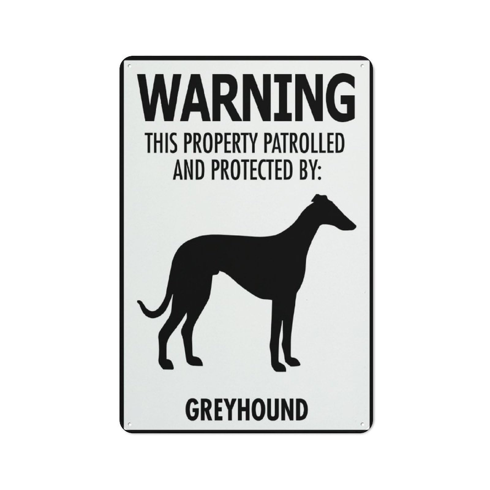 Warning This Property Patrolled And Protected By Greyhound Sign Outdoor Signs Aluminum 12X8 Inch Uv Ink Printed For House And Business