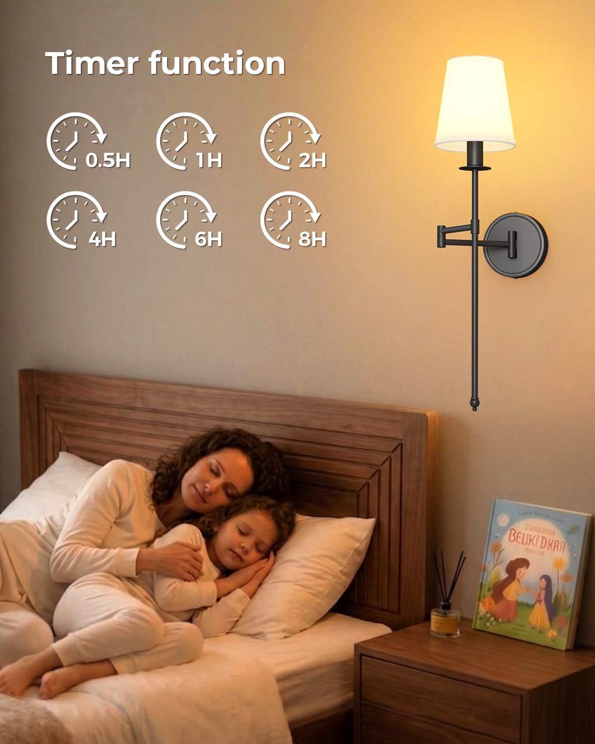 Battery Operated Wall Sconces Set of 2, 24.8" Wireless LED Wall Light with Remote, 9000mAh Rechargeable, RGB & 9CCT Stepless Dimmable, Modern Black Cordless Wall Lamp for Bedroom Living Room