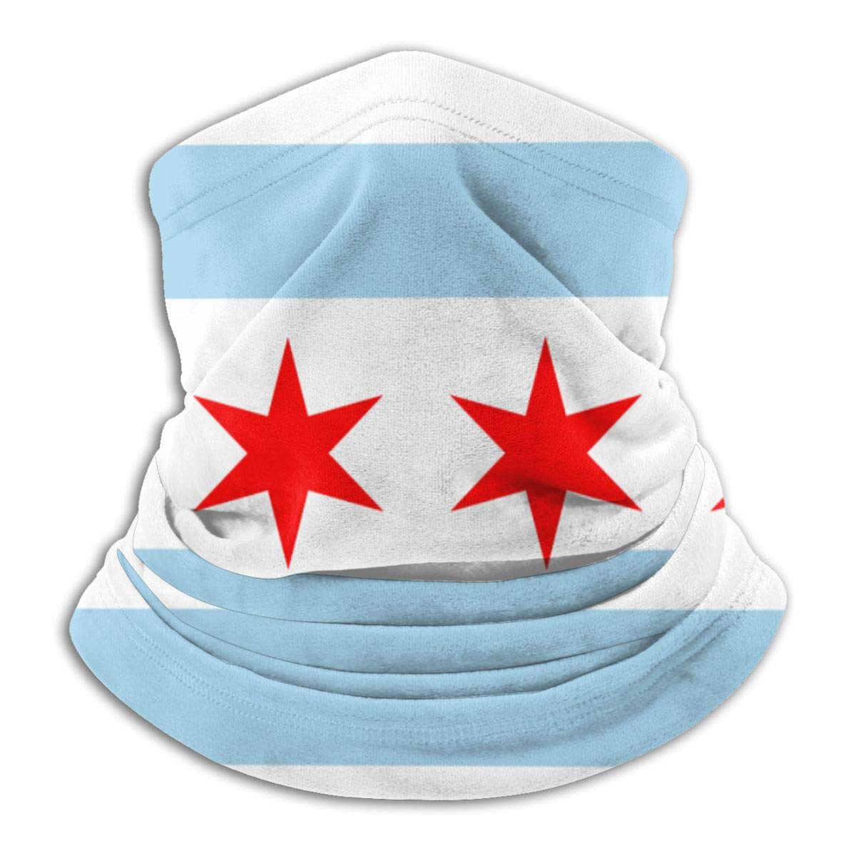 Chicago Flag Men's Fleece Neck Warmer Neck Gaiters Warm Novelty Bandana Face Mask Neck Scarf