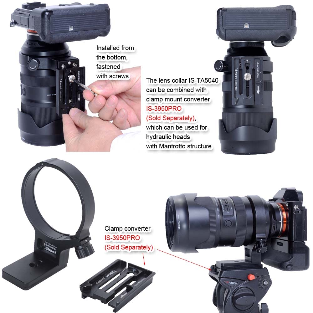 iShoot Anello di montaggio per treppiede Collare per obiettivo compatibile con Tamron 50-400mm f/4.5-6.3 Di III VXD A067, Porta Staffa di Supporto per Lenti è Arca-Swiss Fit Piastra a Sgancio Rapido