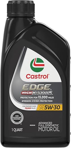 Castrol EDGE High Mileage 5W-30 Advanced Full Synthetic Motor Oil, 1 Quart