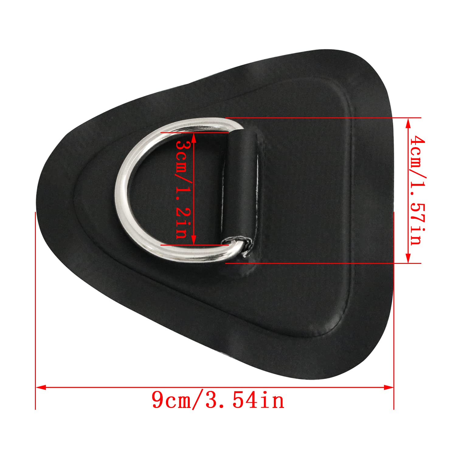 yyangz 4PCS Stainless Steel D-Ring Circular Patch with Triangular Base for Inflatable Boat Kayak Dinghy SUP, PVC Patch Stand-Up Paddleboard Canoe Rafting Accessories