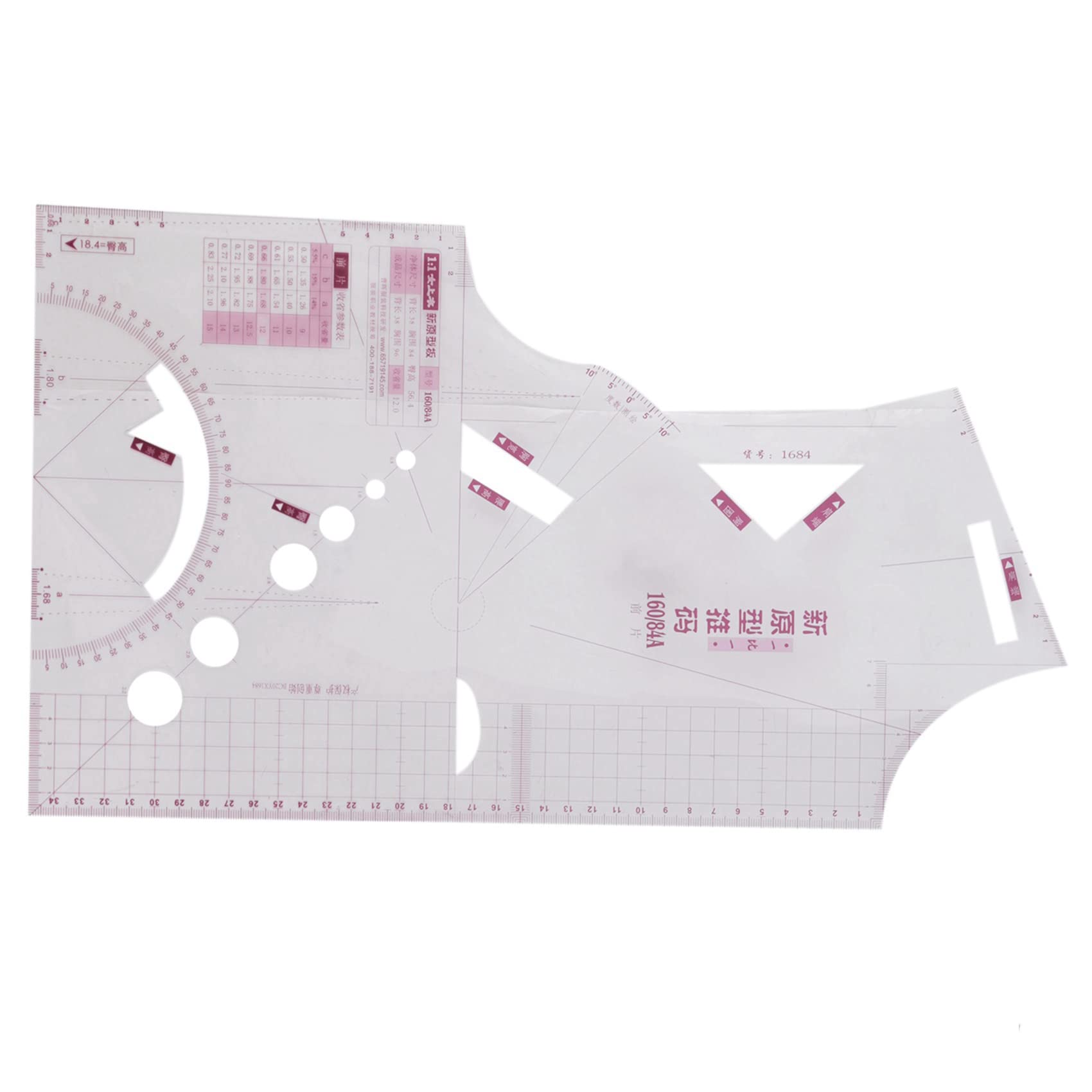 9X 1: 1 Règle de de Vêtements en Tissu Crop Mould School School Teach Apparence Apparence Dessin ModèLe Gabarit Prototype Règle