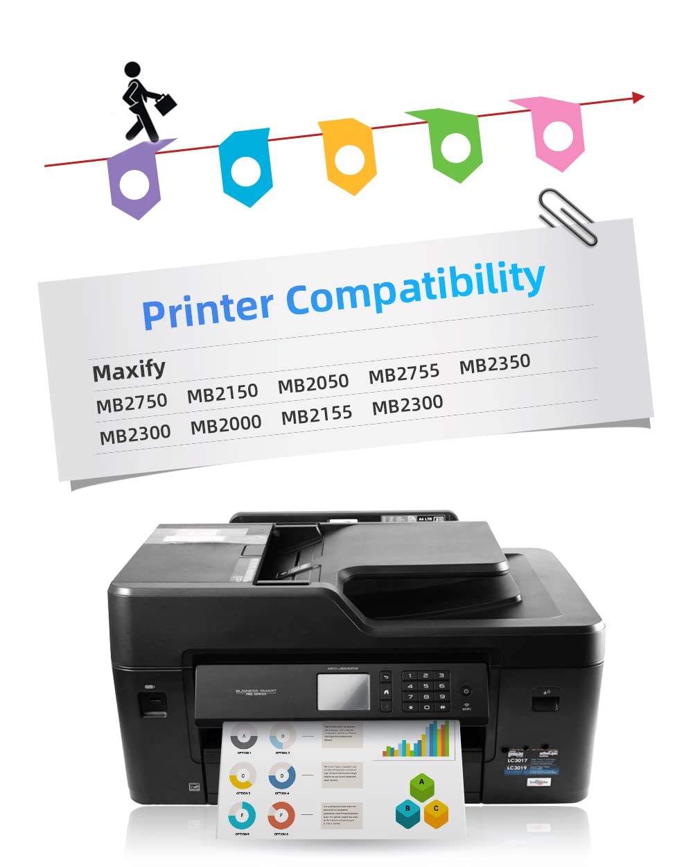 Q-image 1500XL Cartucce d'inchiostro per Canon PGI-1500XL PGI-1500XL per Canon Maxify MB2750 MB2150 MB2050 MB2755 MB2300 MB2350 MB2300 MB2000 (3 Ciano, 3 Magenta, 3 Giallo)