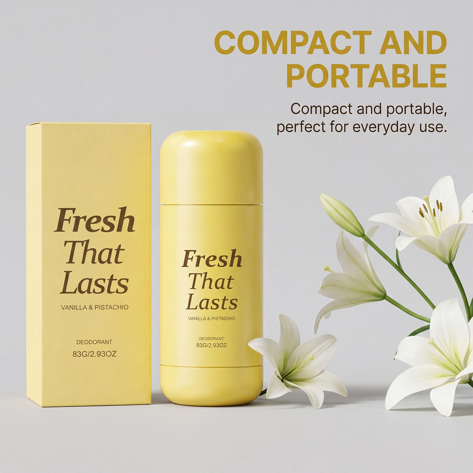 Fresh That Lasts Dezodorant w sztyfcie, waniliowy pistacjowy dezodorant w sztyfcie dla mężczyzn i kobiet, dla promiennej cery, redukuje cienie pod pachami i nierównomierny odcień skóry (2 szt.)
