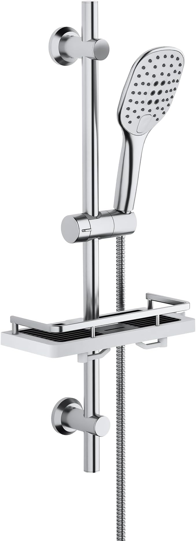 Wall Mounted Shower Rail - 70 cm Stainless Steel With 3-Jet Head and Doors - Adjustable Support - Unit Without Mixer Tap or Handrails (HB1210CP)
