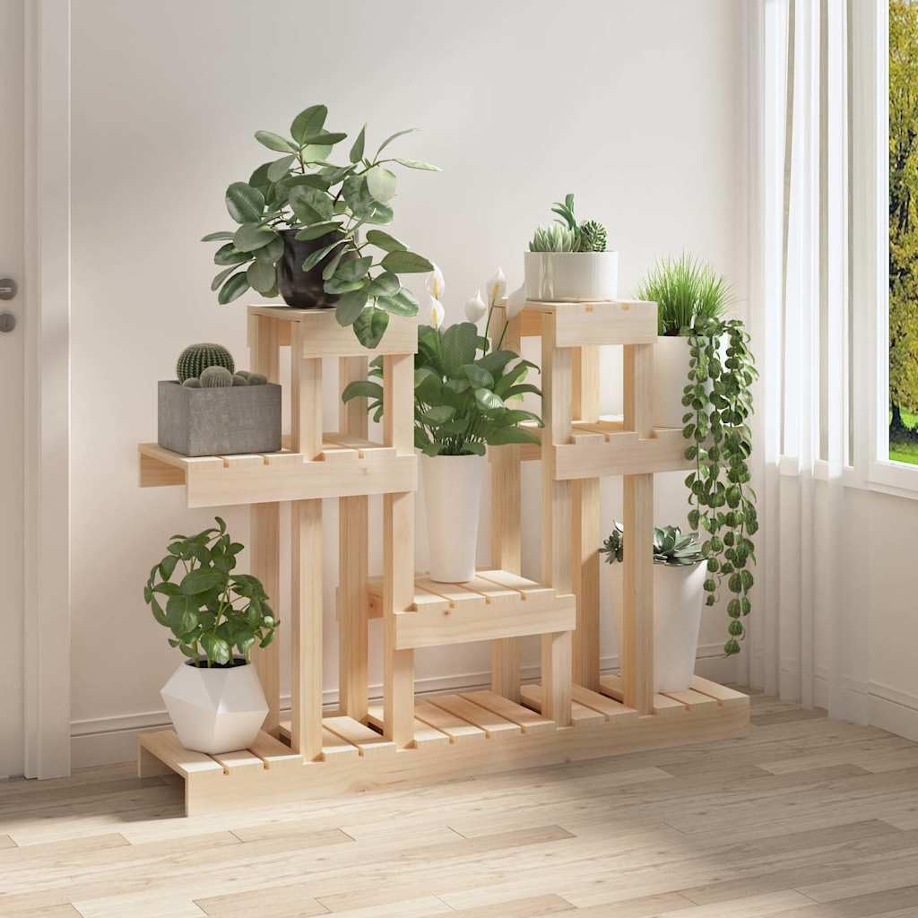 Stojak na rośliny z litego drewna sosnowego 104,5 x 25 x 77,5 cm