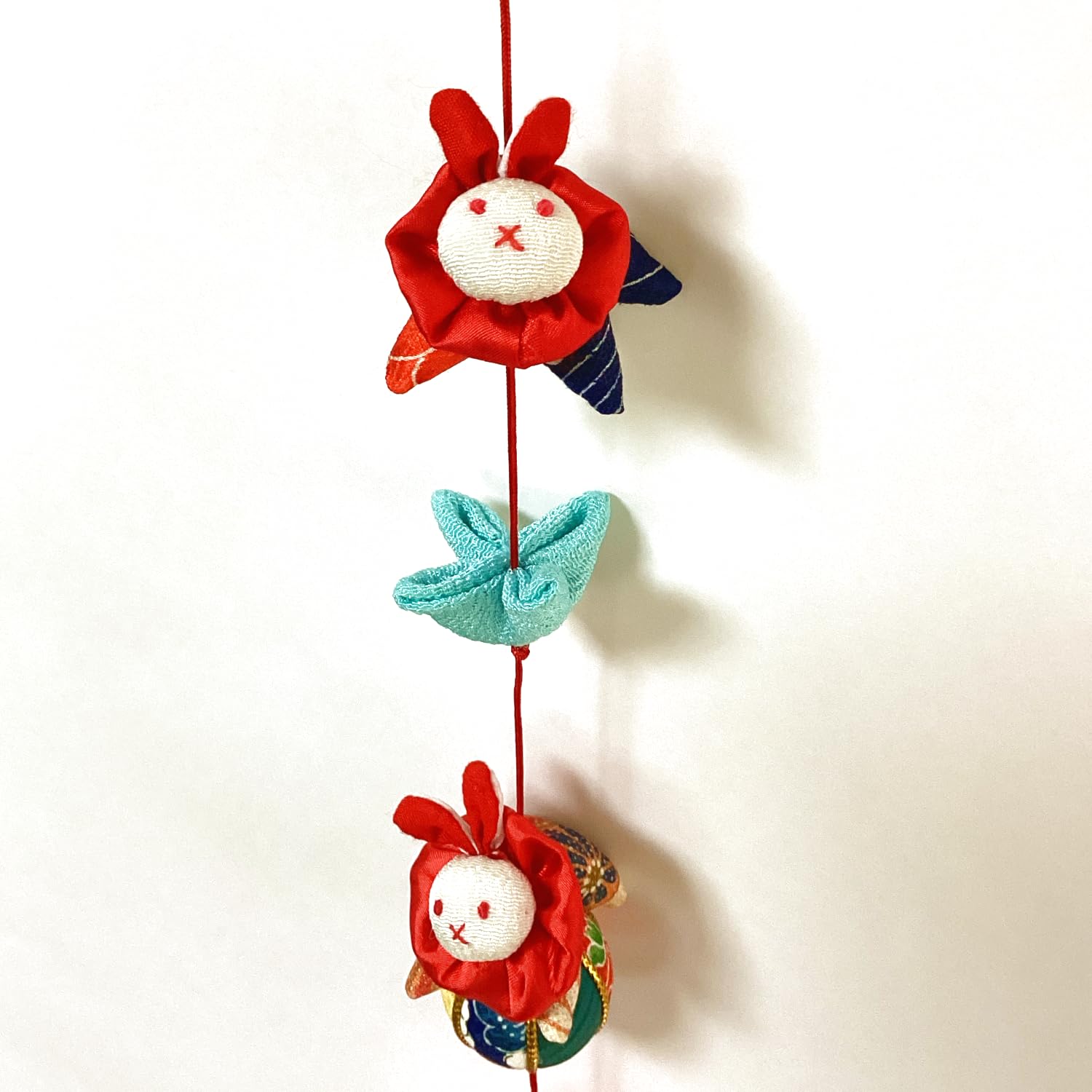 Amazon.co.jp: 京佑 日本製 和雑貨 ちりめん 正絹 ウサギと桜の一本