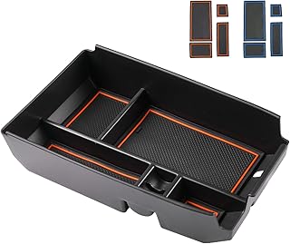 FIILINES Center Console Organizer Compatible with 2020-2024 Ford Escape / 2021-2024 Ford Bronco Sport, Not for U725 2-Door, Console Tray ABS Insert Accessories Armrest Storage Tray with Two Mats