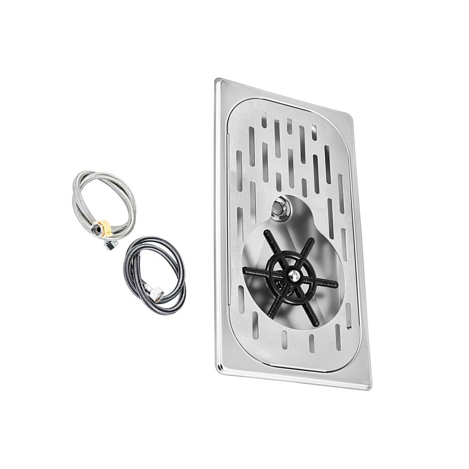 Countertop Cup Draining Tray Stainless Steel Embedded Rinser Insert for Beverage Stations and Coffee Service Areas Cup Rinser Tray Glass Drip Rinse Station Stainless Steel Drain Insert Coffee Counter