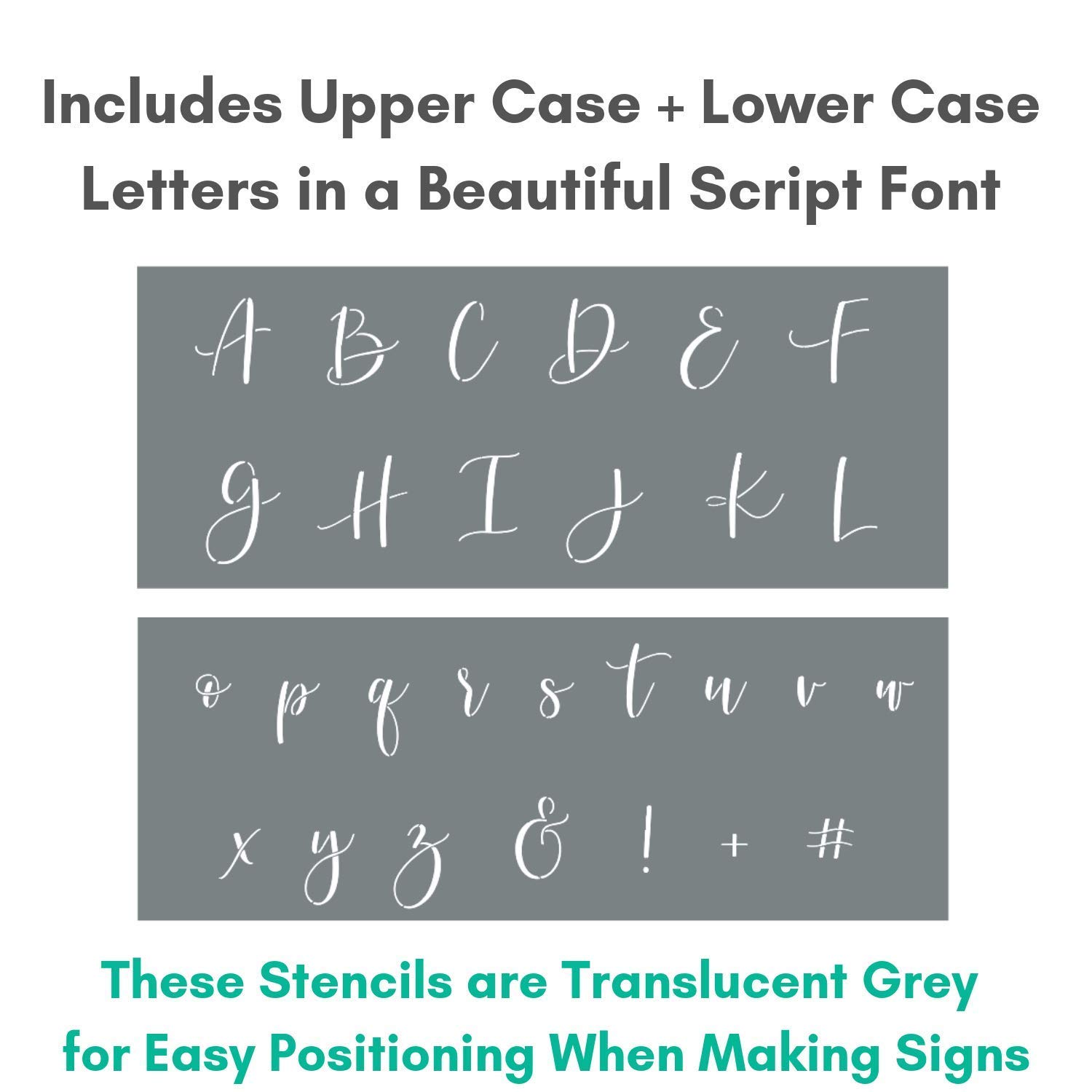 Wedding Stencils Set of 6 Reusable Alphabet Stencils for Making