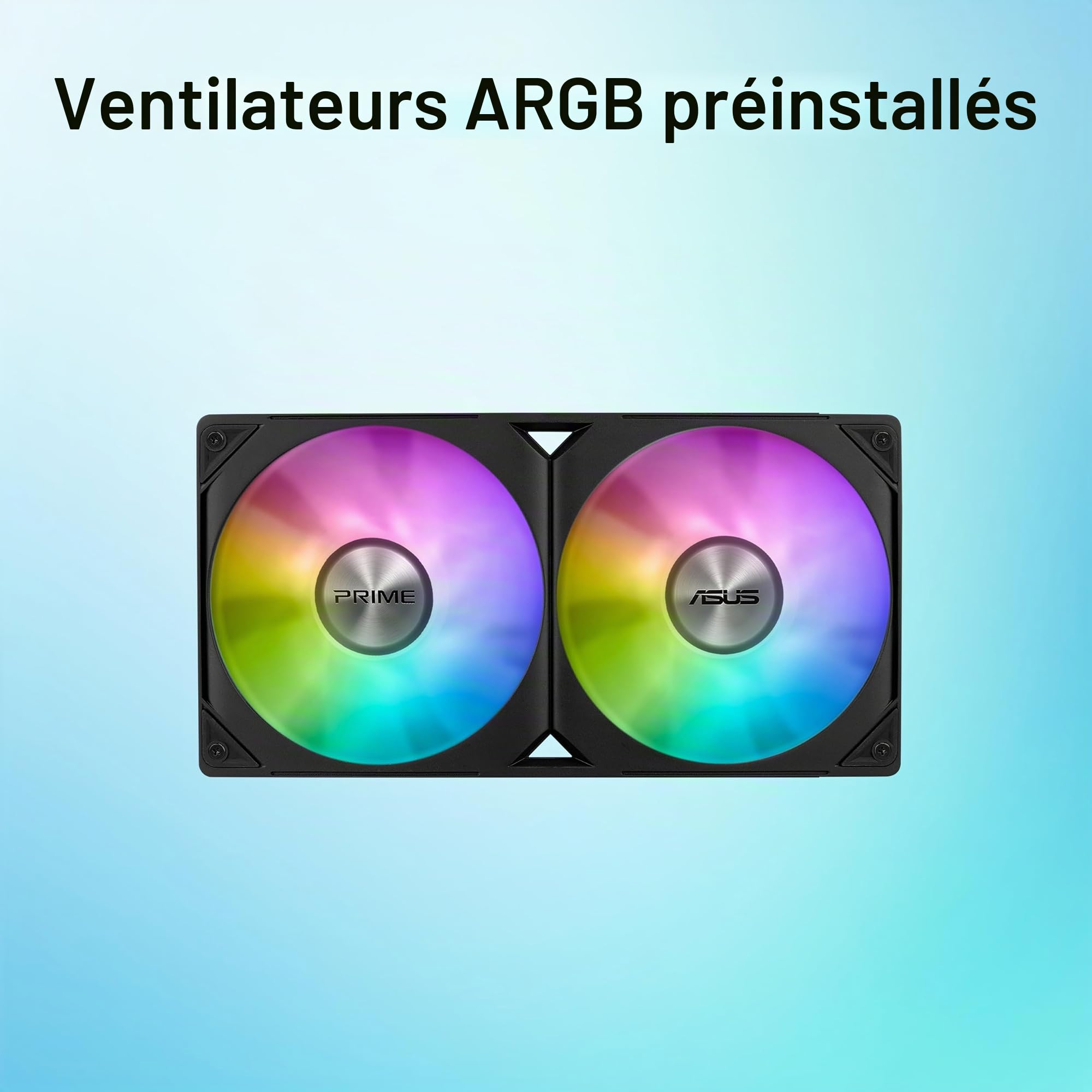 ASUS Prime LC 240 ARGB, Refroidisseur Liquide pour CPU Tout-en-Un avec Zone de Contact avec Le processeur et canaux à ailettes, Bloc d'eau avec lentilles Miroir infinies et Ventilateurs ARGB