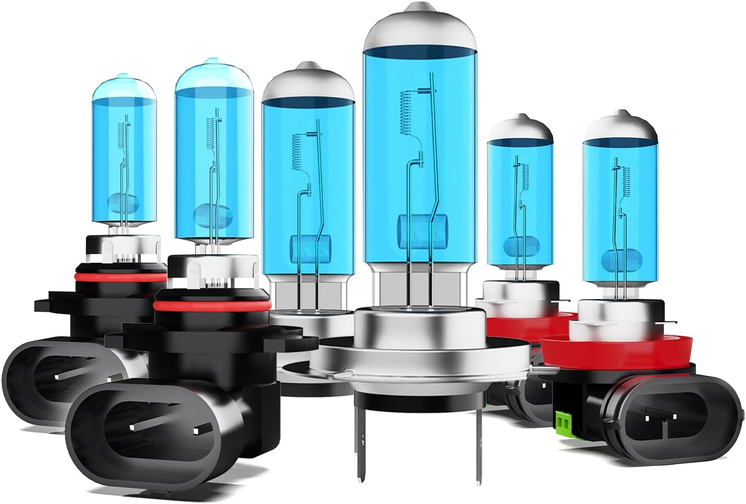 Headlight Bulbs Fit For Mazda CX-7 2007-2012,9005 High Beam+H7 Low Beam+H11/H8/H9 Fog Lights Combo,Super Light 6000K White Light High Performance Halogen Light Bulbs,6-pack