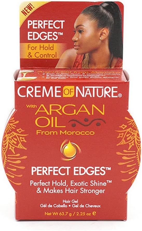 Creme Of Nature Argan Oil Perfect Edges Control 2.25 Ounce Jar (66ml) (2 Pack)