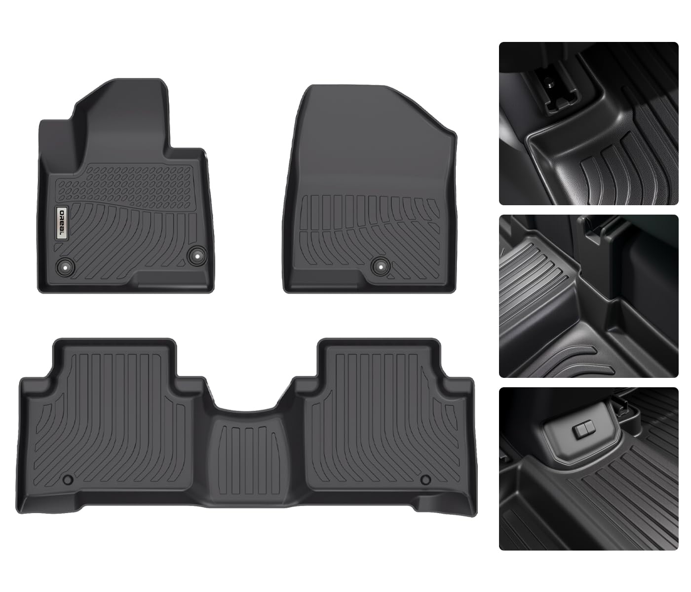 orealtrend Car Floor Mats Compatible with Hyundai Santa FE Sport 2013-2018 Floor Liners Heavy Duty All Weather Guard Spill Proof Black Front Rear Car Carpet Custom Fitted Odorless Anti Slip