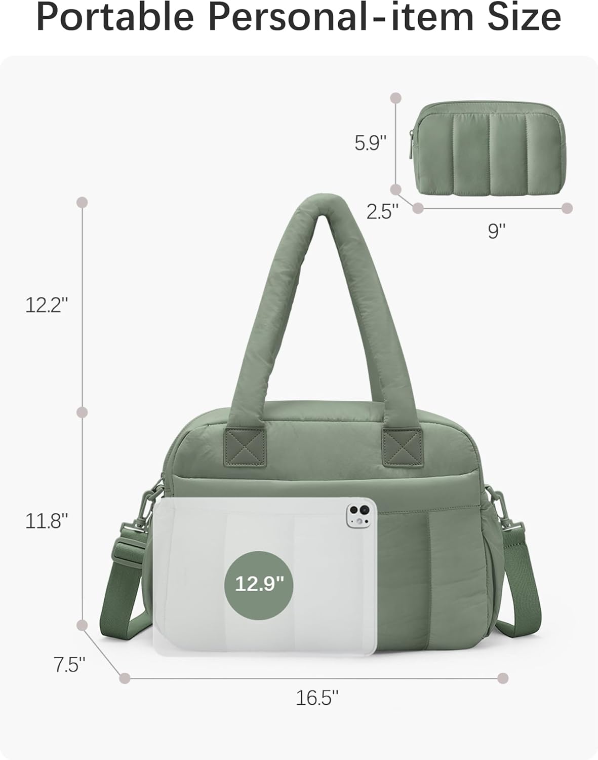 oscaurt Gym Bag for Women Lightweight Duffle Bag for Travel with Toiletry Pouch Water Resistant Carry On Weekender Overnight Duffel - Image 3