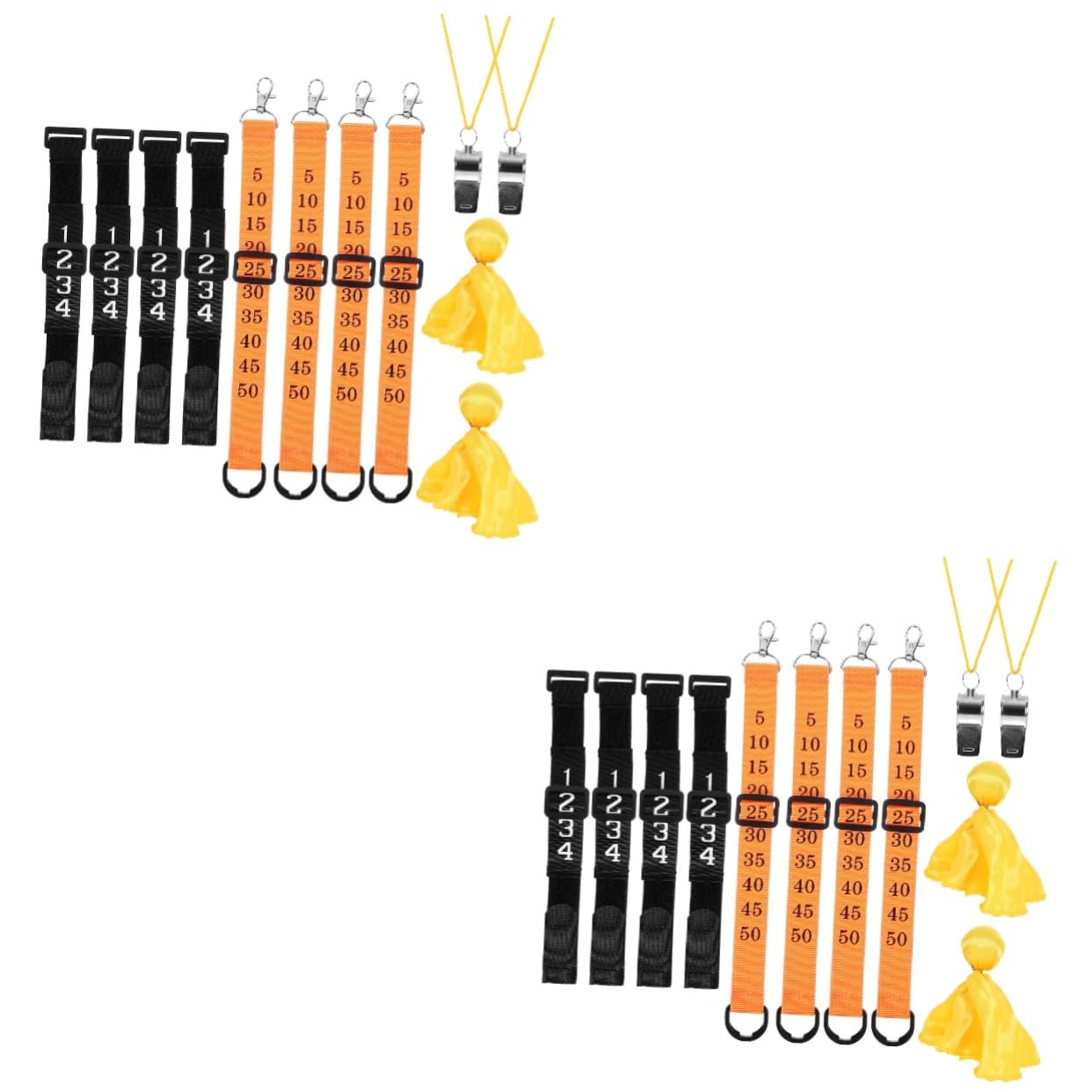 Hemobllo Equipos para Árbitros de Fútbol Kit Completo de Cadena Numerada Silbatos para Entrenamiento Accesorios para Árbitros Partidos de Fútbol