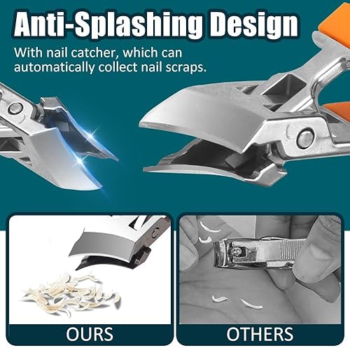 Miniatura 6 de Cortaúñas inclinadas antisalpicaduras con apertura ancha de mandíbula, cortaúñas para uñas encarnadas, cortaúñas curvadas para uñas gruesas (mezcla