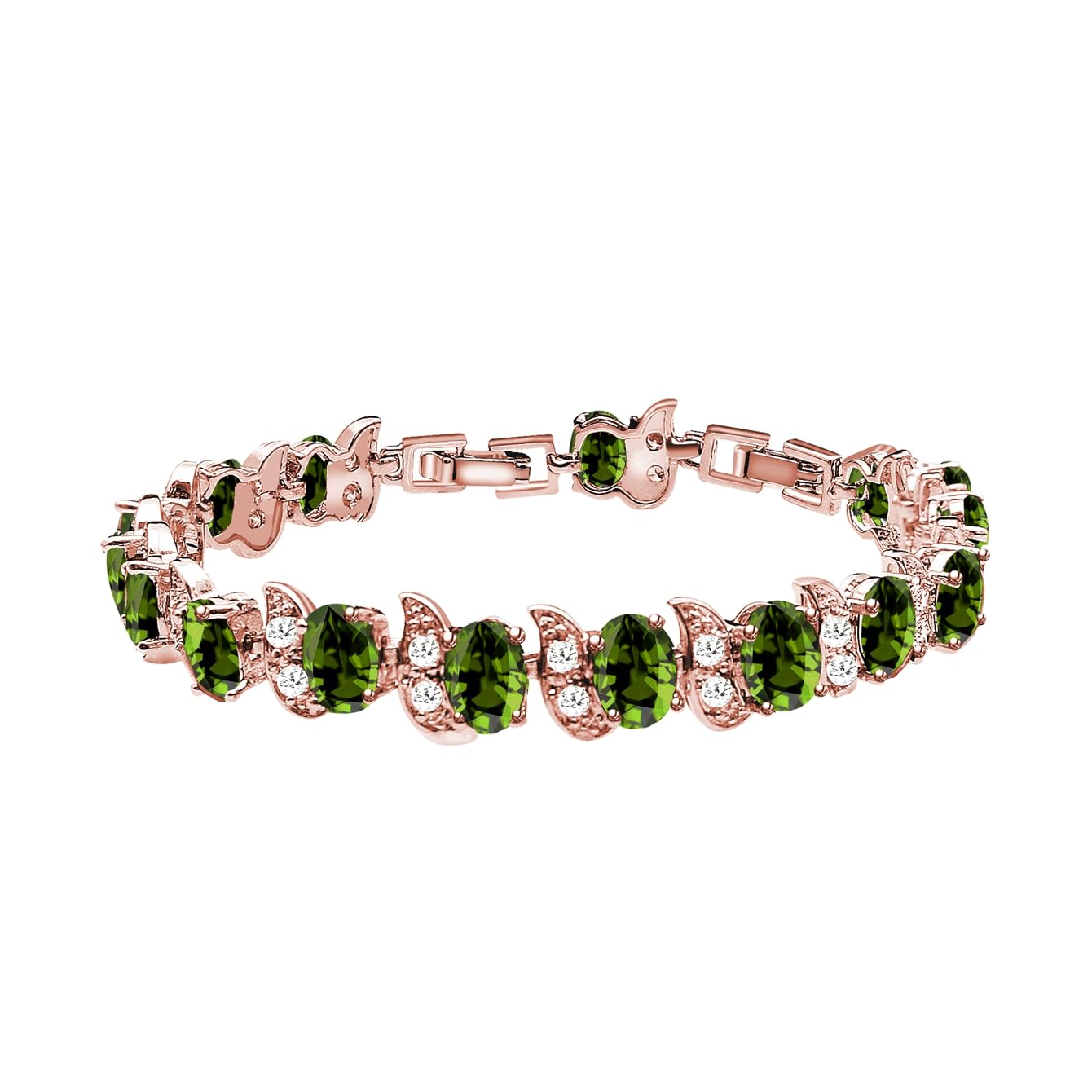 LMXXVJ Fashion Tennis Bracelet Created Emerald White Gold Plated Charm Bracelet Gifts Jewelry for Women