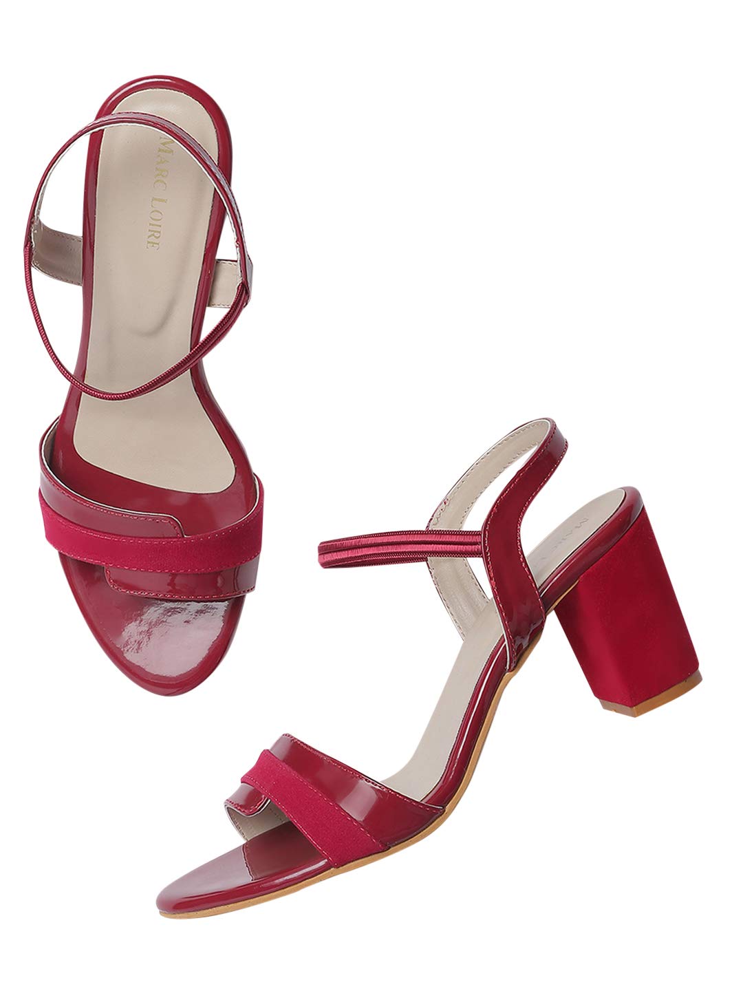 Marc Loire Womens Cherry Red Leather Open Toe Block Heel Fashion Sandals, 4 UK (B08ZSSB3QT) Amazon Price History, Amazon Price Tracker