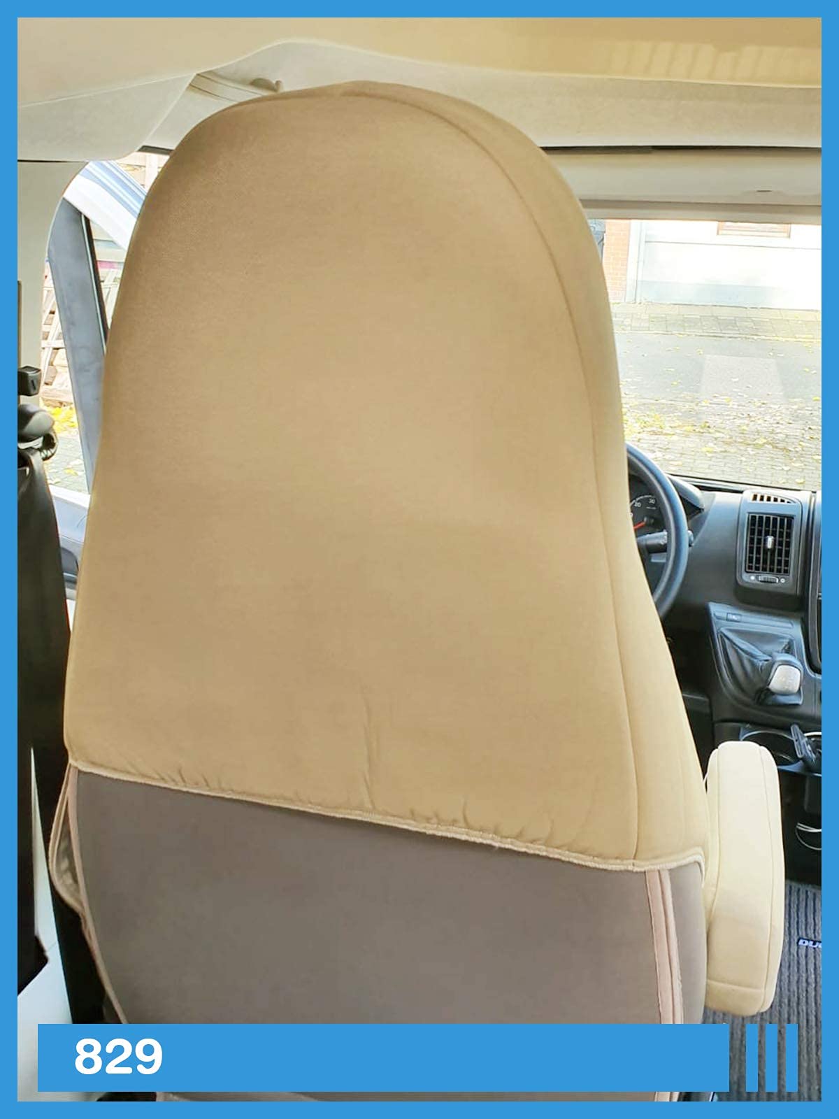 Bremer SITZBEZÜGE Fundas de Asiento compatibles con Autocaravana, Conductor y copiloto, número de Color: 829 (Beige)