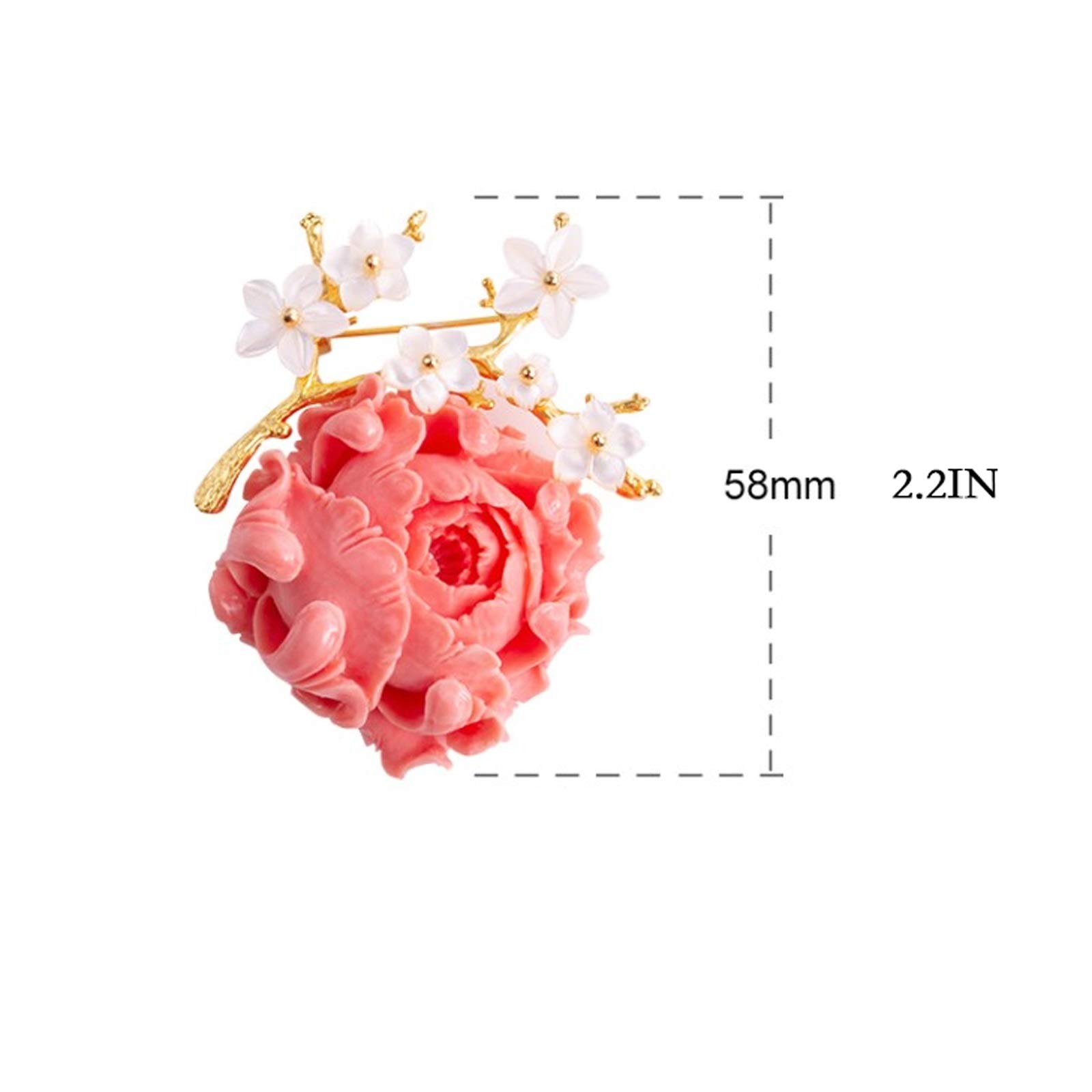 CFWSHJ Damen-Broschennadeln, Pfingstrosen-Broschen für Damen – vergoldete Blumenbrosche, Anstecknadel, Retro-Mantel, Pullover, Strickjacke, Broschennadeln – Damen-Hochzeitskorsage, Schmuck, Geschenke,