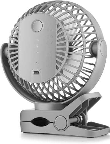 Miniatura 7 de Viniper Ventilador USB de 6 pulgadas, ventilador de escritorio pequeño y portátil rotación de 360, ventilador de mesa de viento de 3 velocidades,
