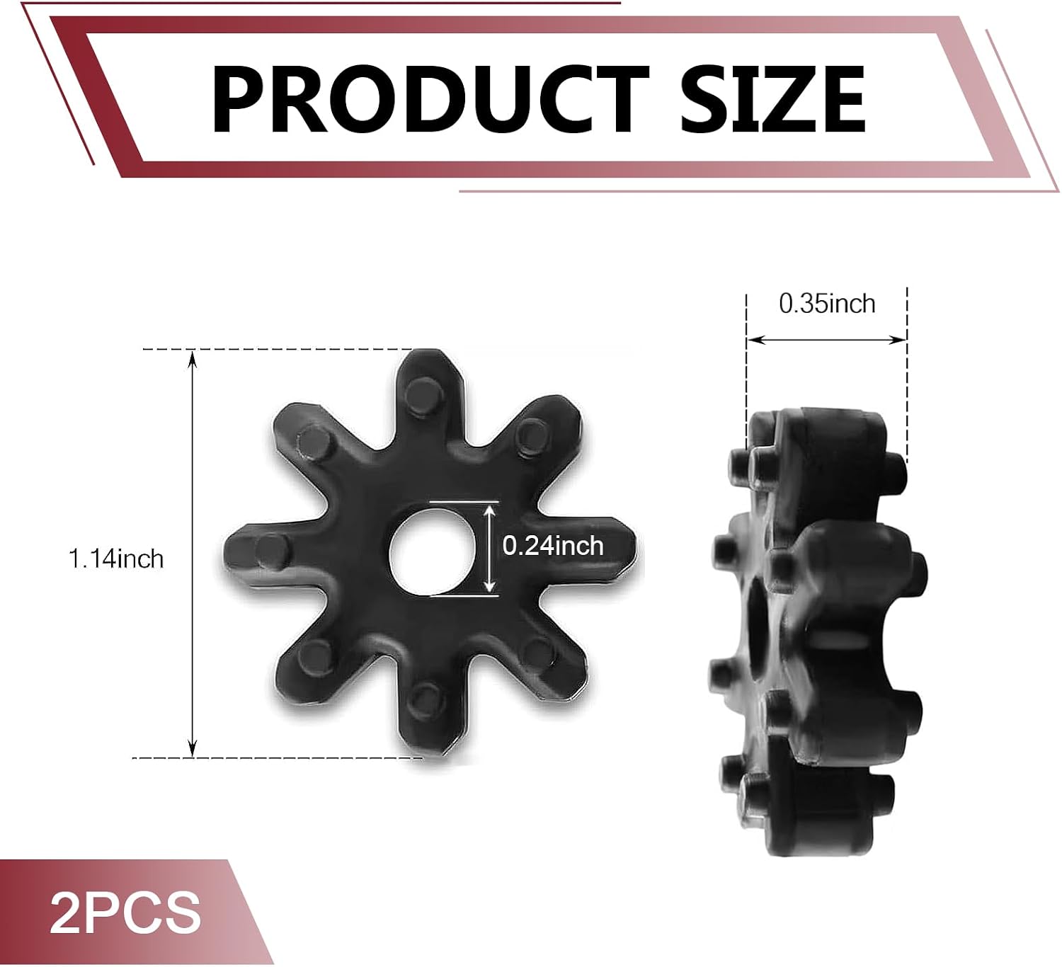2PCS Steering Coupler, Flexible Steering Coupling Steering Column Motor, Nylon Pad Plastic Rubber Wheel Column Coupler, 56330-4Z000 563152K000FFF, Compatible with Sonata Elantra