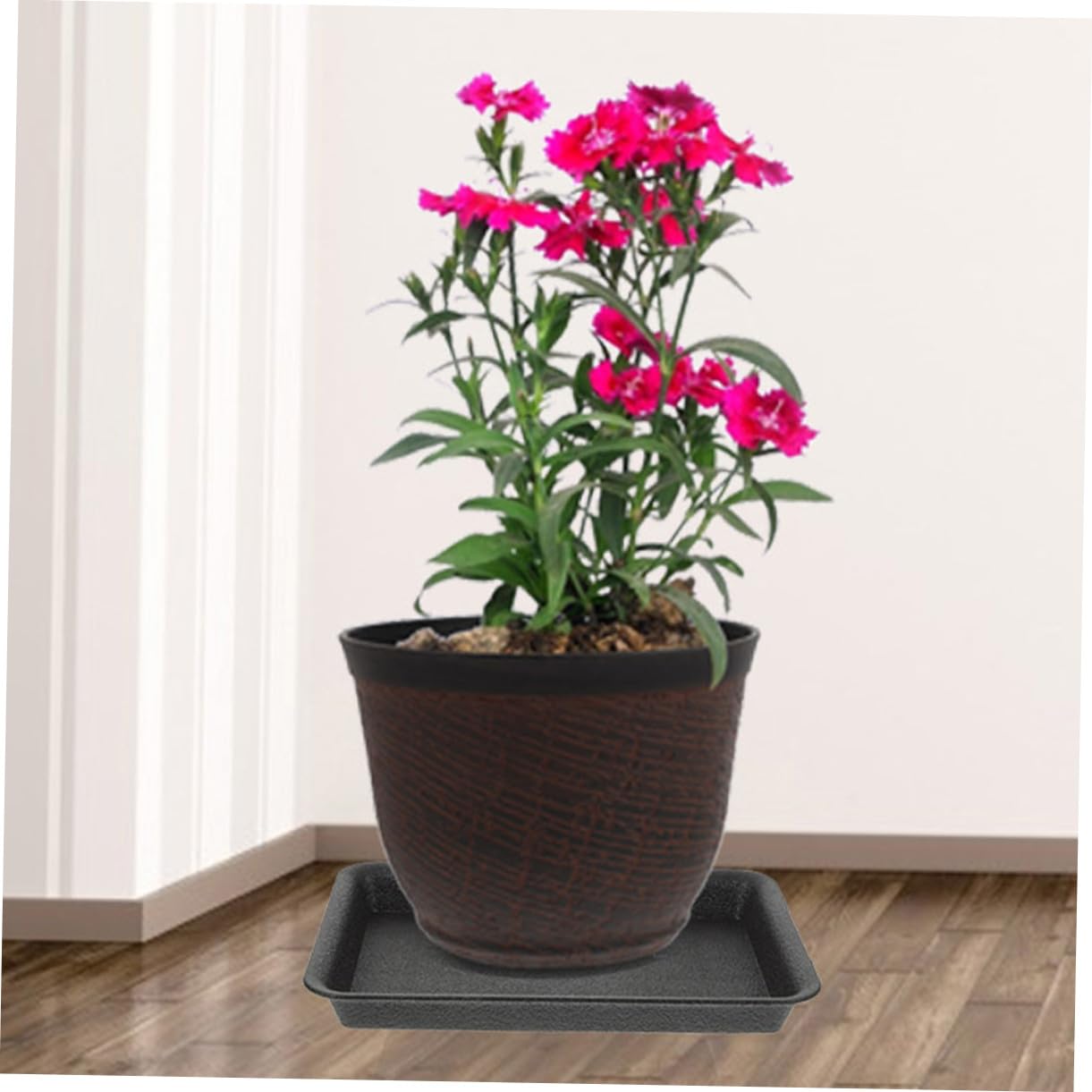 8piezas Bandeja para Macetas Rectangular de Plástico Bandejas para Plantas para Agua Platillos Reutilizables para Bonsái para Jardineras Uso Interiores y Exteriores