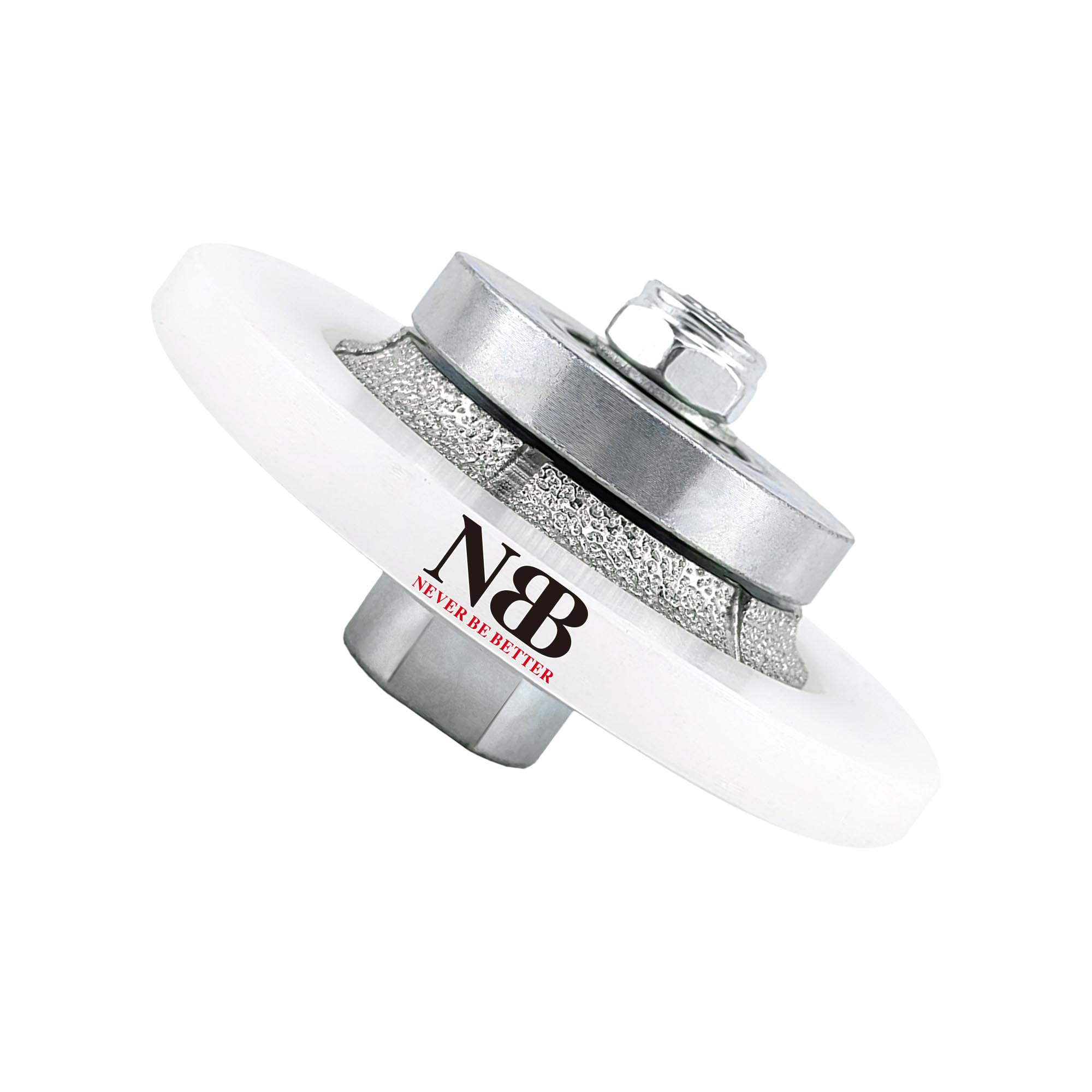 NBB Roue profilée diamantée avec guide et couverture plus grande fraises de chanfreins en diamant pour profiler carreaux porcelaine céramique granit marbre pierre (Half-Bullnose B5)