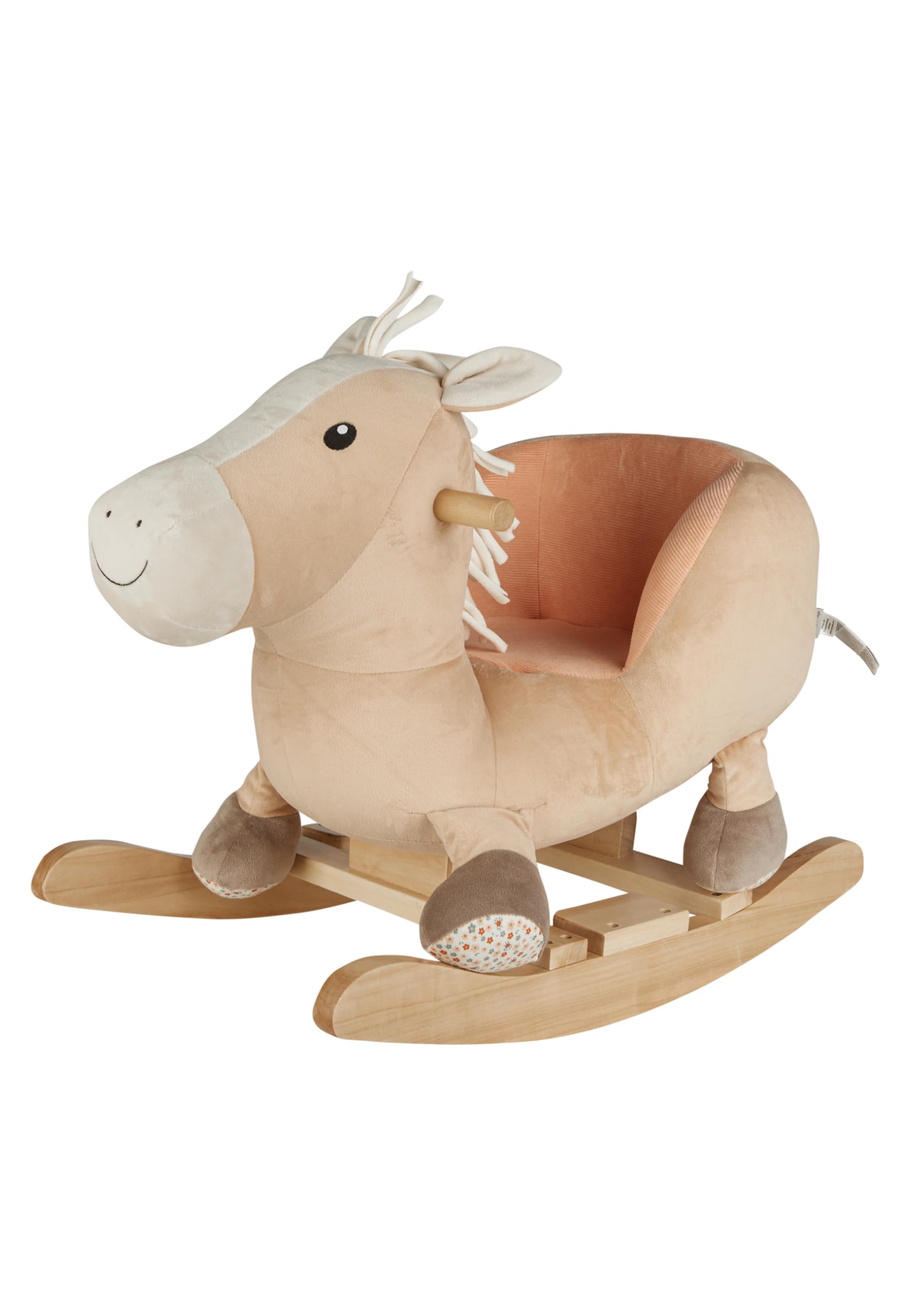 Sterntaler Schaukeltier Pferd Sunny - Schaukeltier aus samtig weichen Materialien - Schaukelpferd für Kinder mit Mähne und Schweif - Spielzeug Wippe für Baby und Kinder, lichtbeige