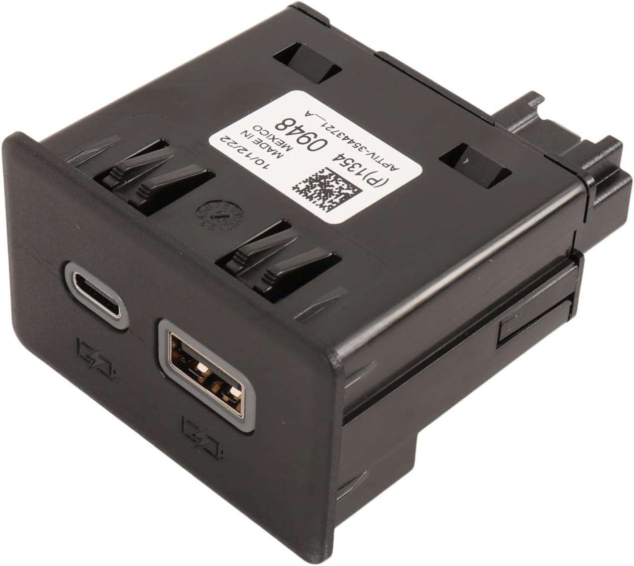 GM Genuine Parts 13540948 Jet Black Dual Charging Only Receptacle