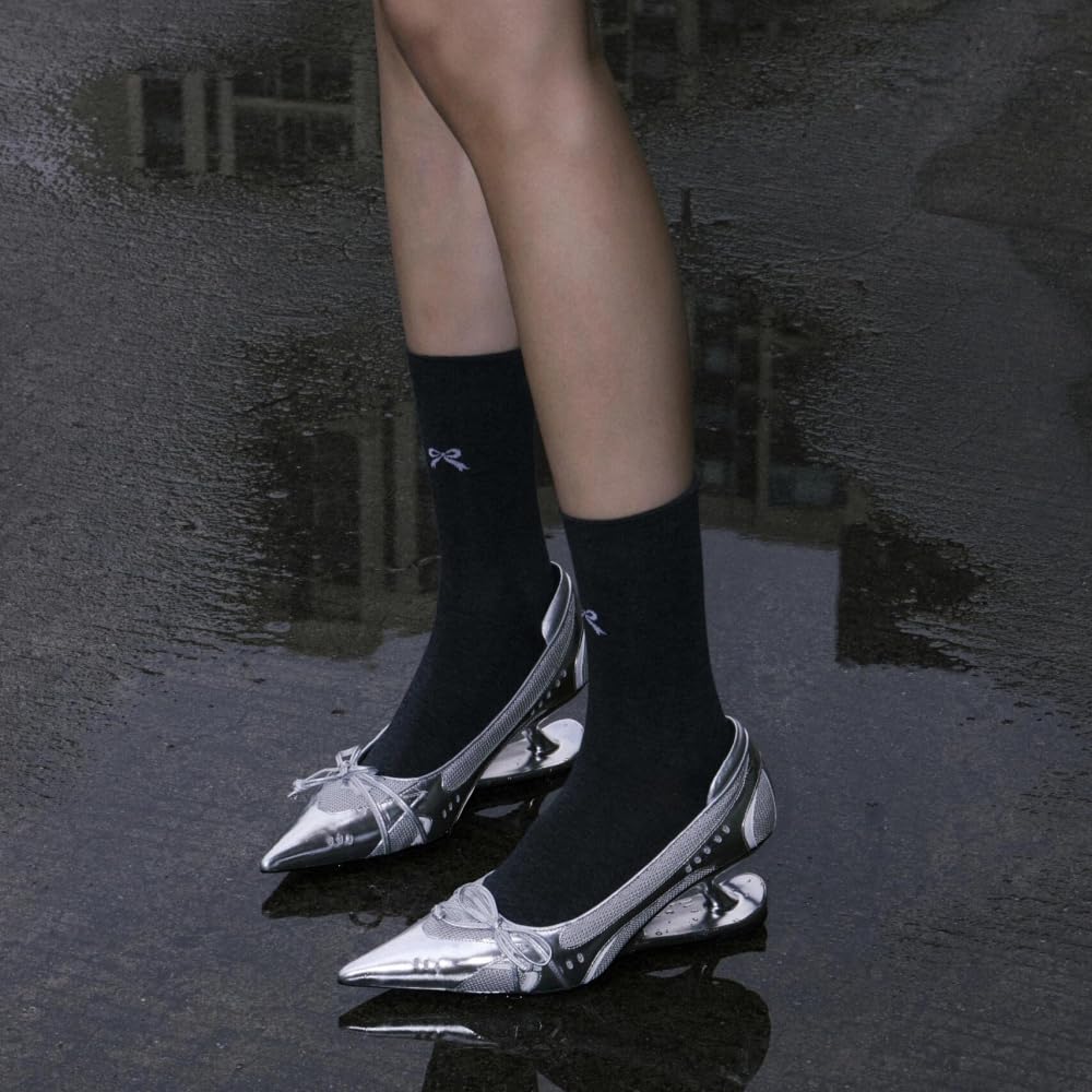 Scarpe Mary Jane con Zeppa Tacco Basso Donna Tacco Fluttuante Finta Pelliccia Morbida o Pelle Slip-on con Fibbia Punta Chiusa a Forma Aguzza Carine Eleganti per Lavoro Ufficio Viaggi e Feste