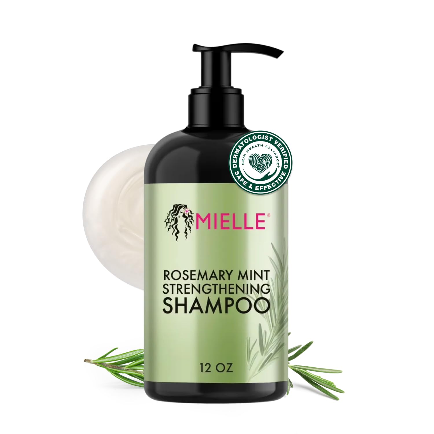Rosemary Mint Strengthening Shampoo Infused with Biotin, Cleanses and Helps Strengthen Weak and Brittle Hair, 12 Ounces
