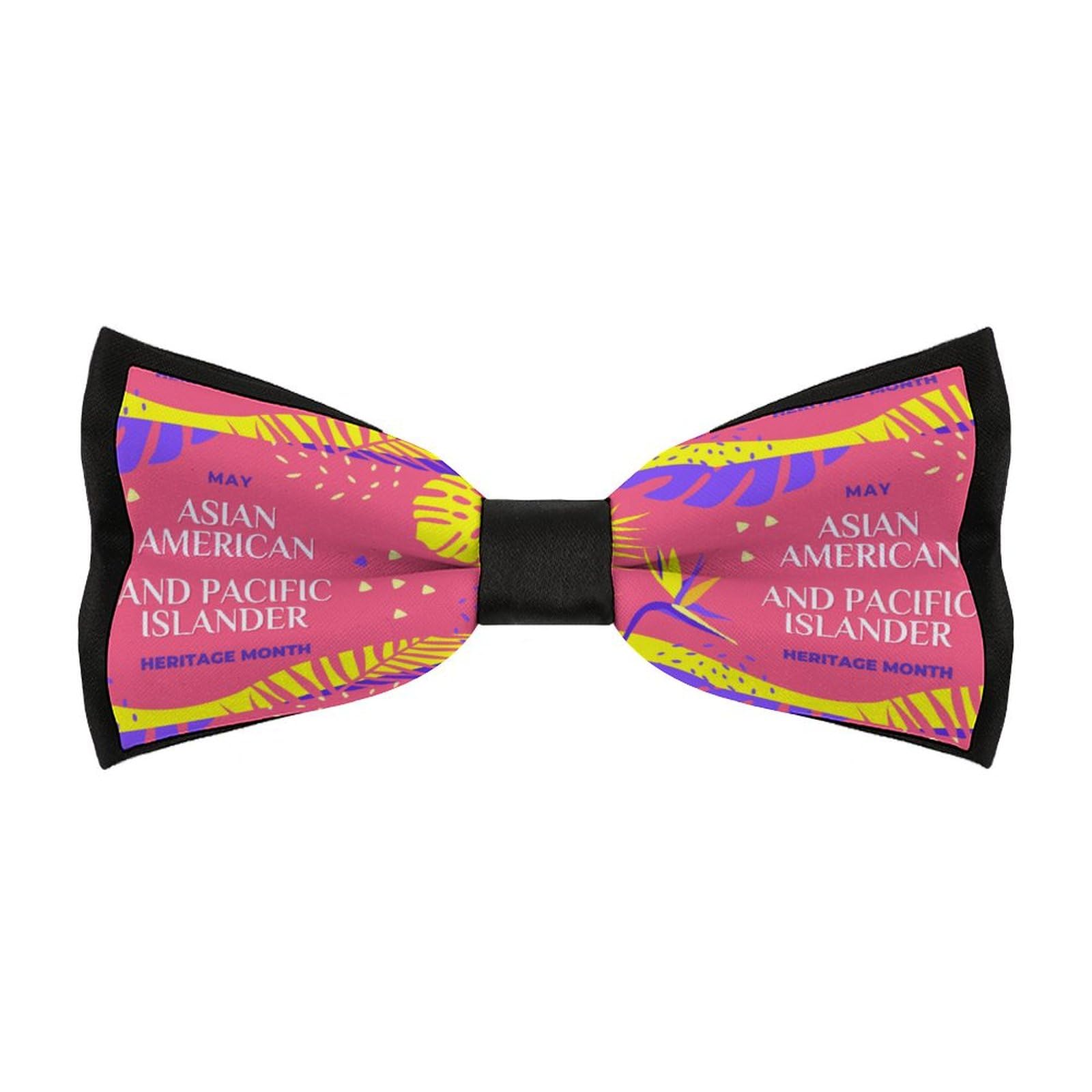 JYYAU Asian American And Pacific Islander Heritage Month Bow Tie Adjustable Necktie For Men Business Fashion Pre-tied Tie Neckwear Novelty Accessory For Weddings Party Festival