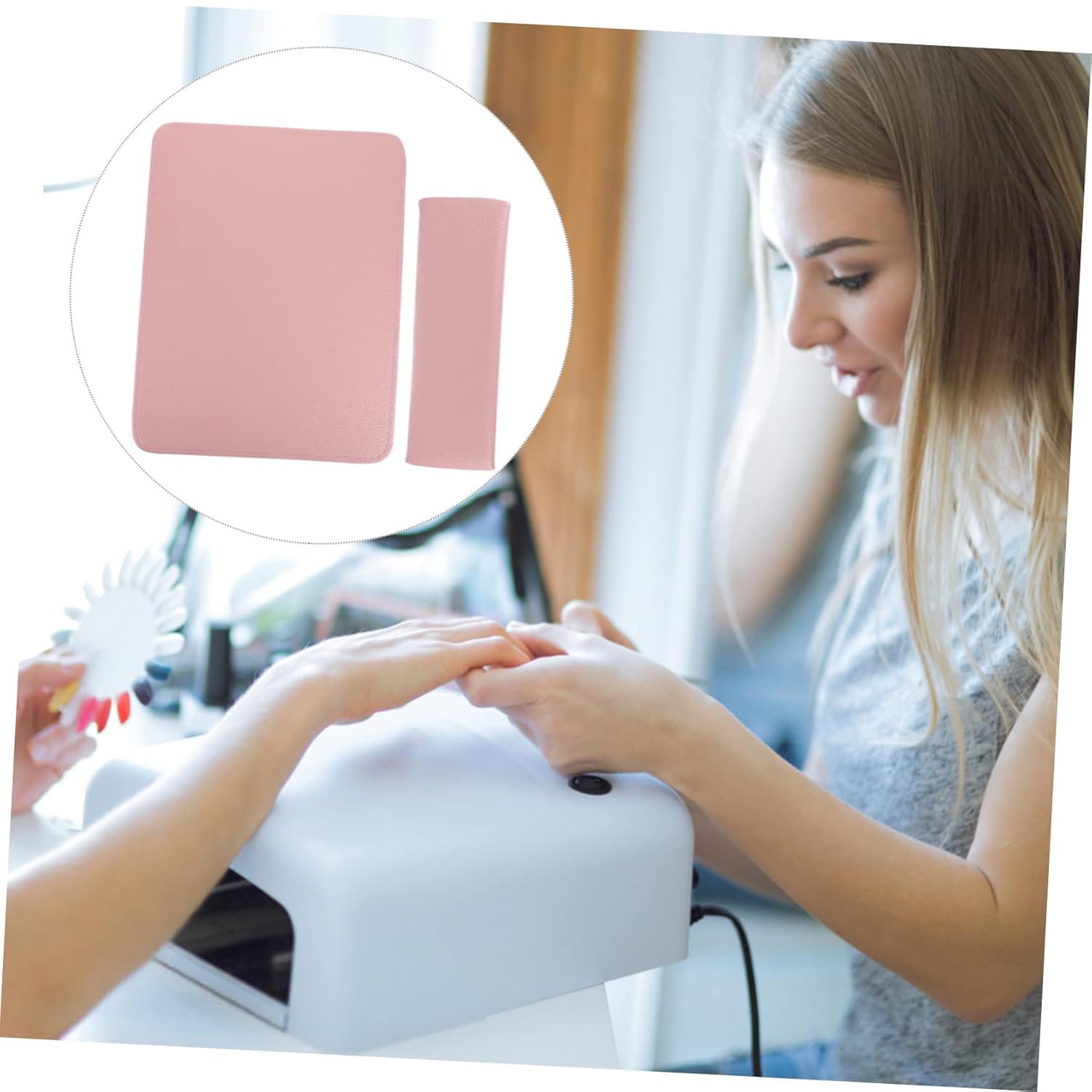 2pcs Nail Art Hand Rest Set Soft Pu Leather Manicure Pillow Cushion for Comfortable Nail Care Washable Arm Support and Home Use Stylish