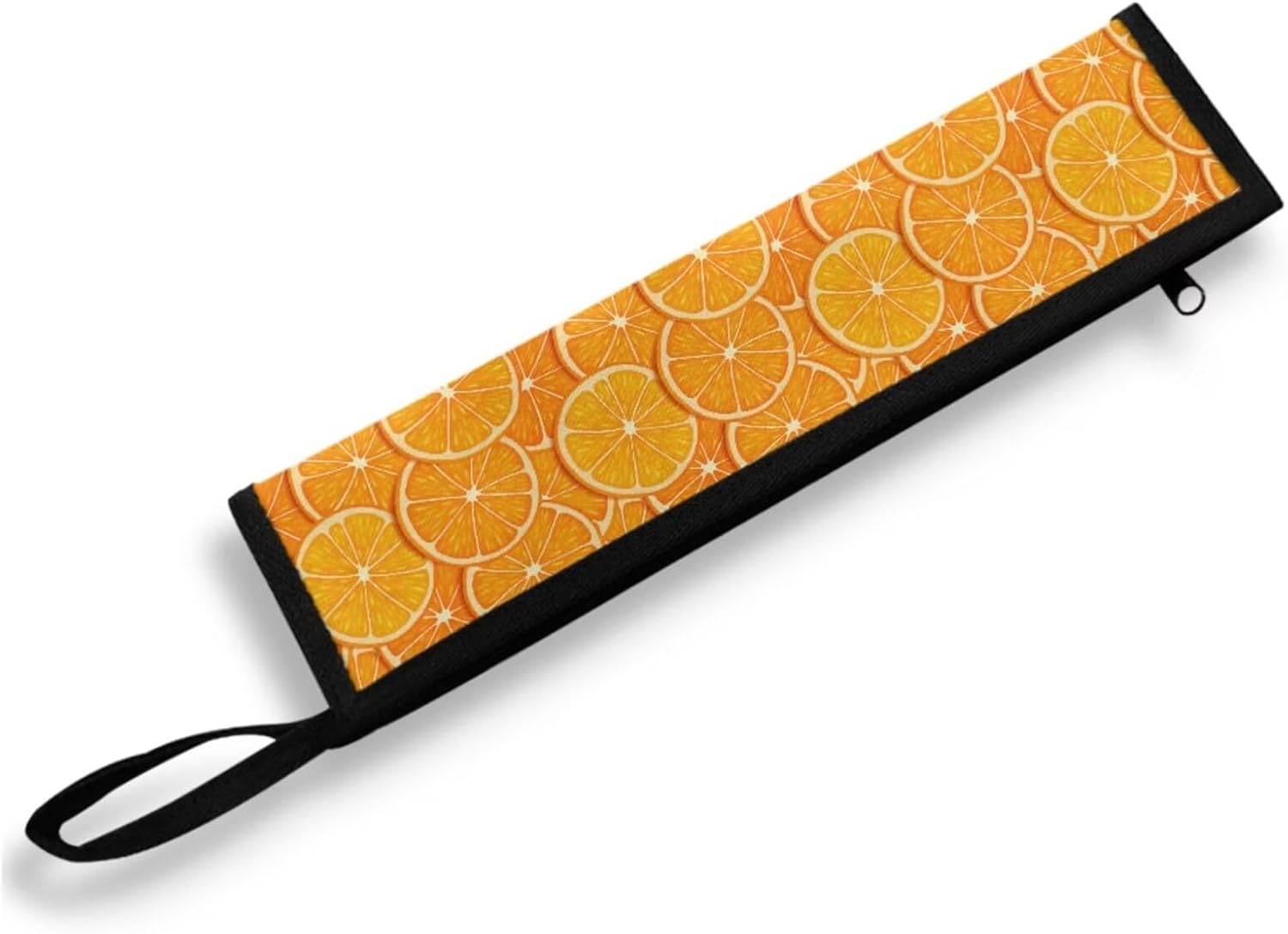 COEQINE Orange Fruit Travel Silverware Holder Case Carrying Reusable Leafproof Cutlery Pouch Metal Straws Case For Camping Lightweight Work Travel Barbecue, Cute Fruit Pattern