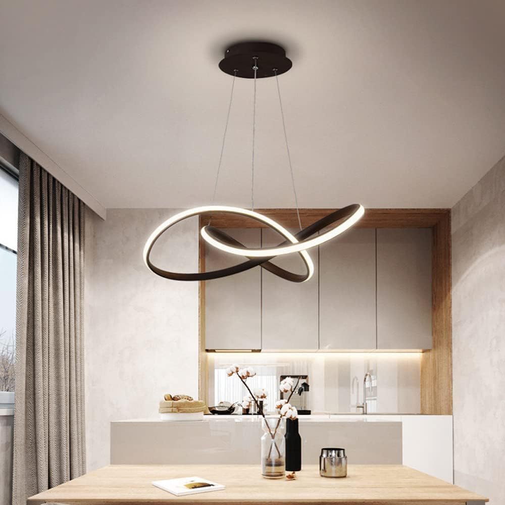 Suspension LED moderne noire 50 cm à intensité variable pour éclairage salon