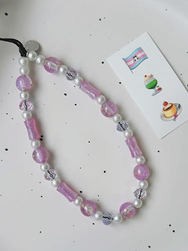 Miniatura 114 de Drawwind Correa universal con cuentas para teléfono, correa universal para teléfono celular, bonita pulsera de muñeca, cadena de cuentas, accesorios